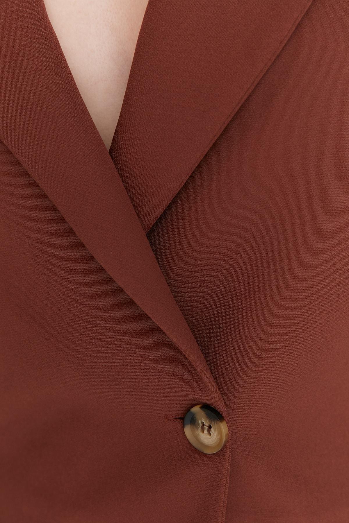 Trendyol - Brown Lapel Collar Blazer