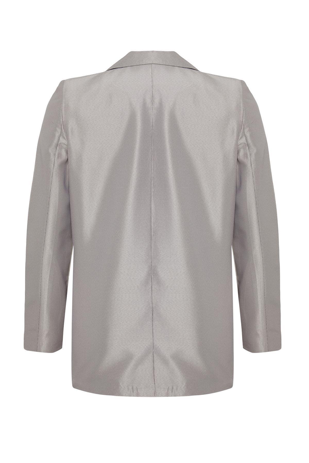 Trendyol - Beige Buttoned Woven Blazer Jacket