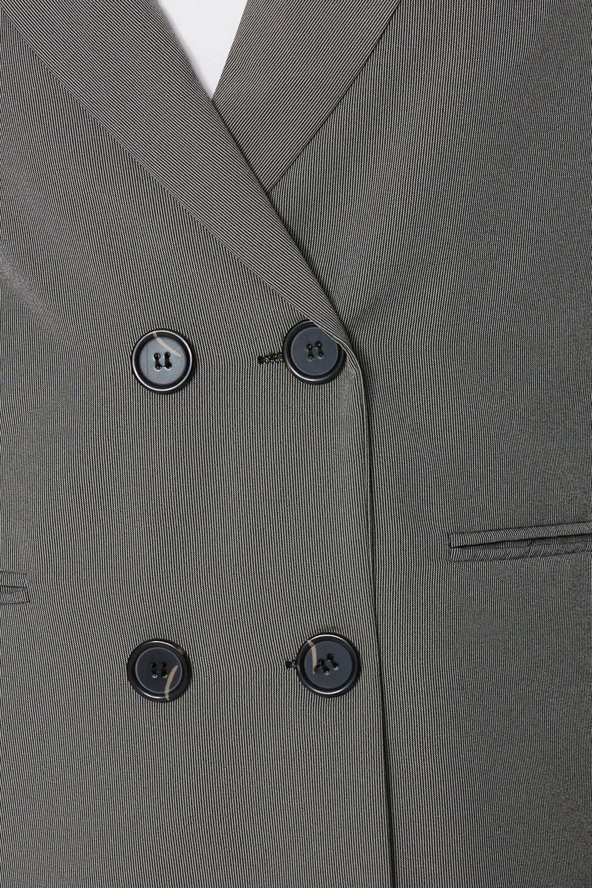 Gray Lapel Collar Blazer, , large image number 4