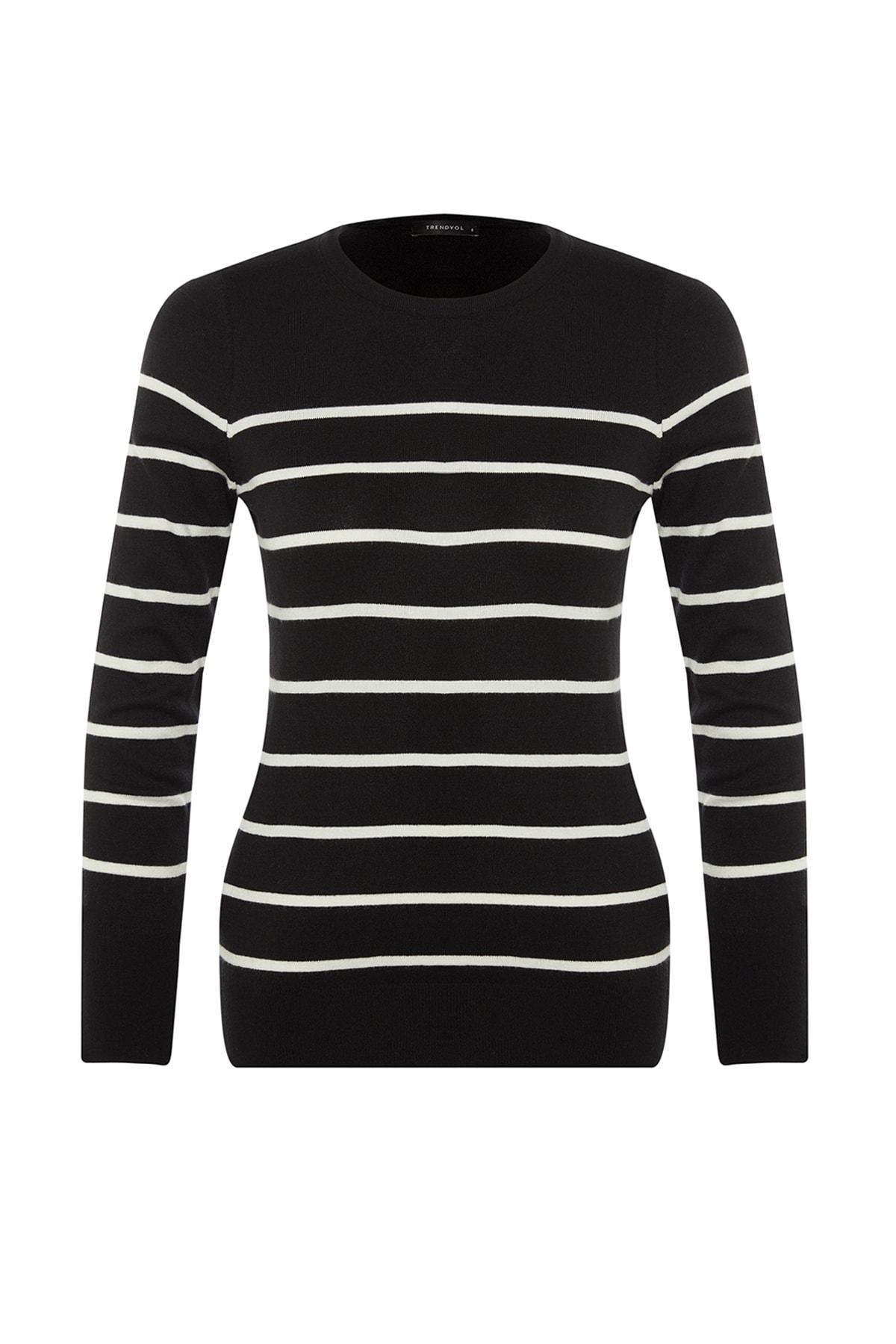 Trendyol - Black Striped Sweater