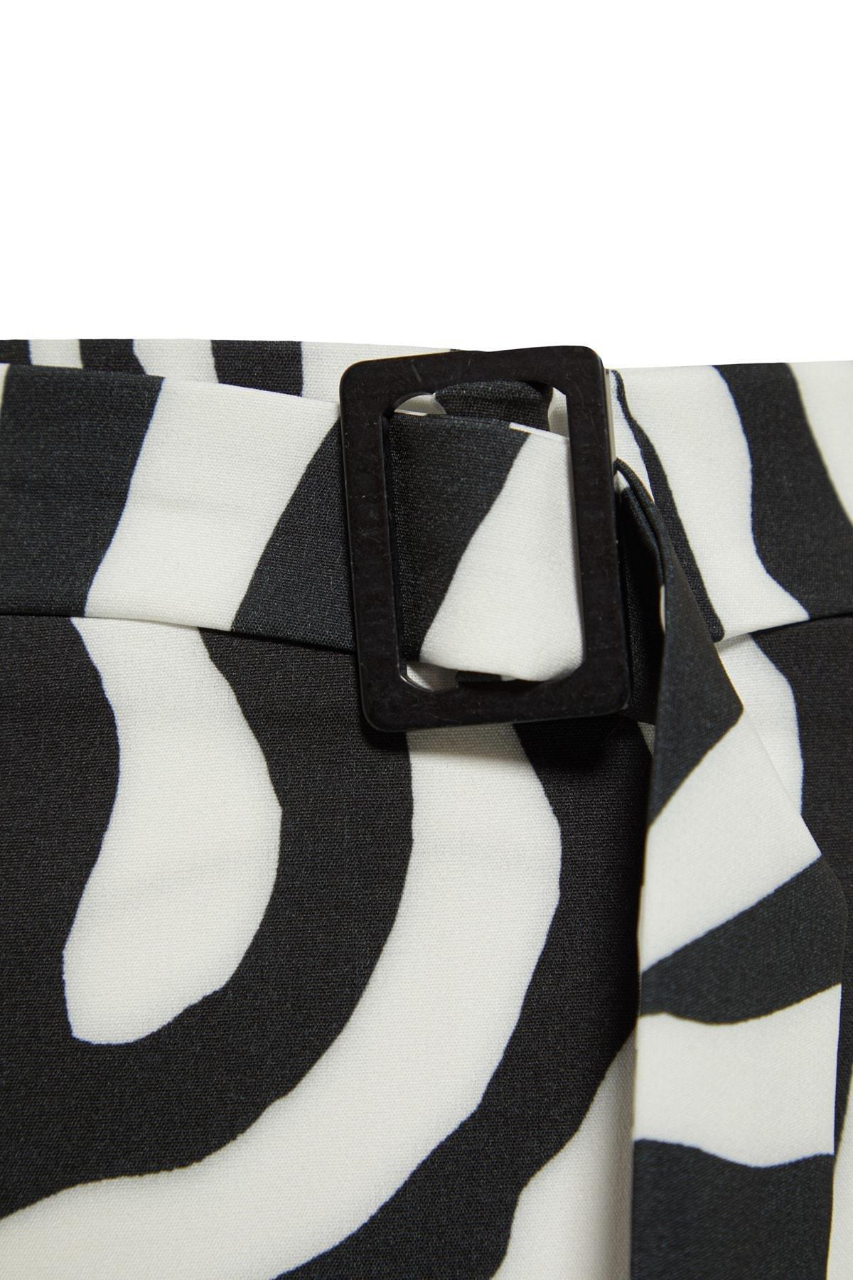 Black Animal Print Mini Skirt, , large image number 6