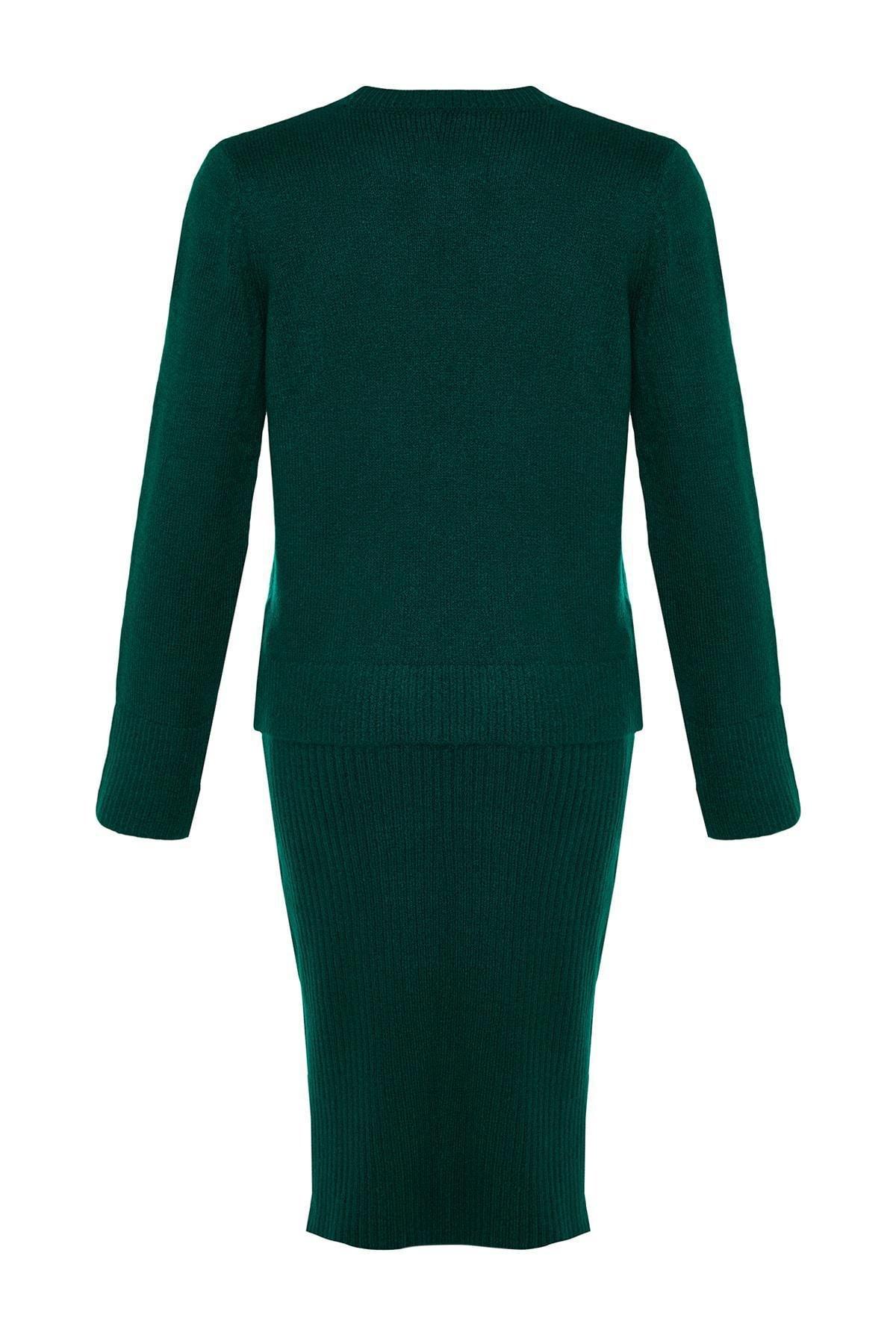 Trendyol - Green Crew Neck Bodycon Co-Ord Set