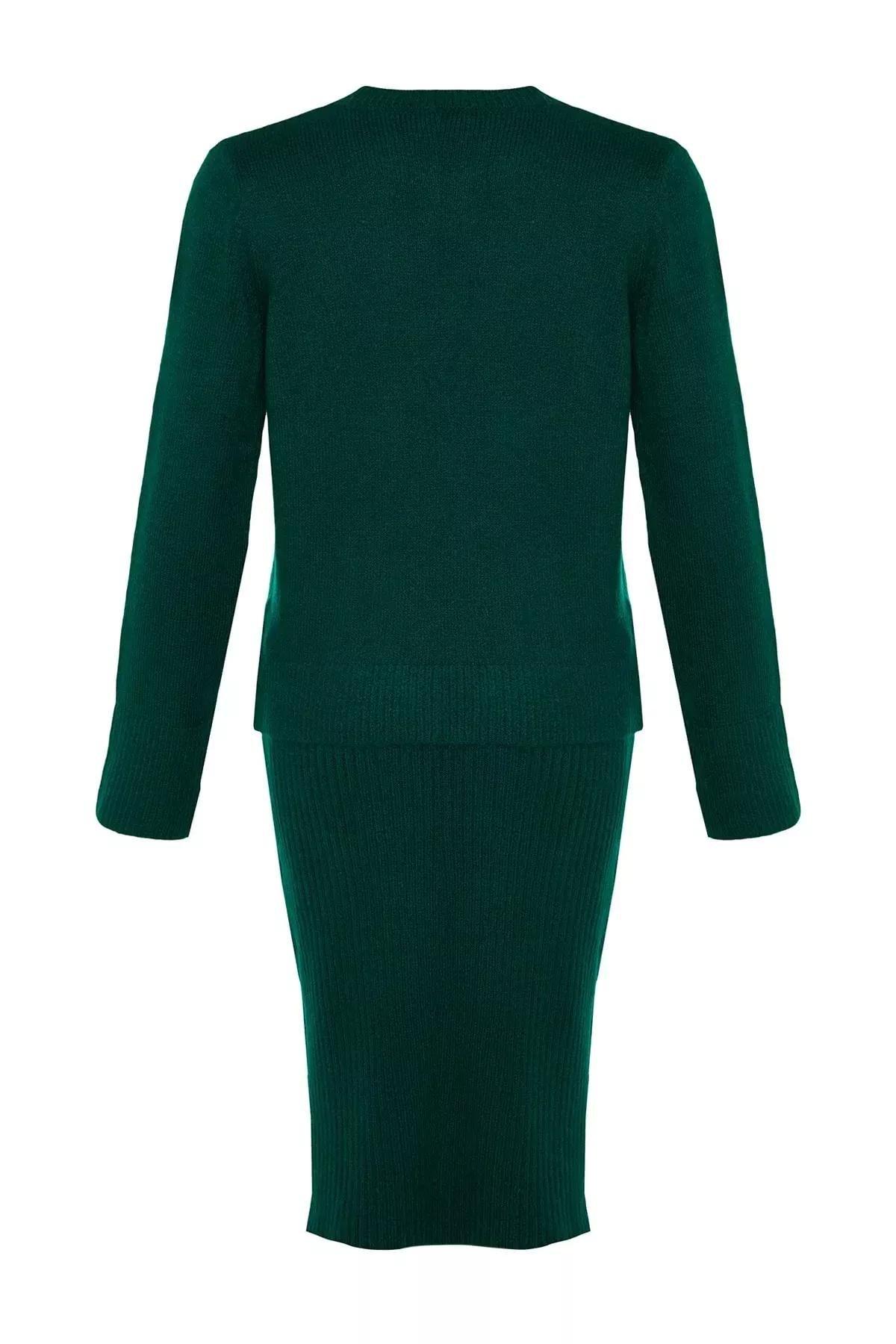 Green Crew Neck Bodycon Co-Ord Set, Green, large image number 7