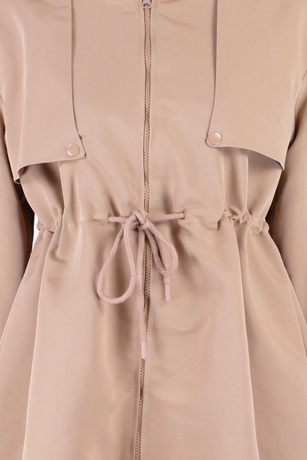 Brown Hooded Maxi Trench Coat, , large image number 6