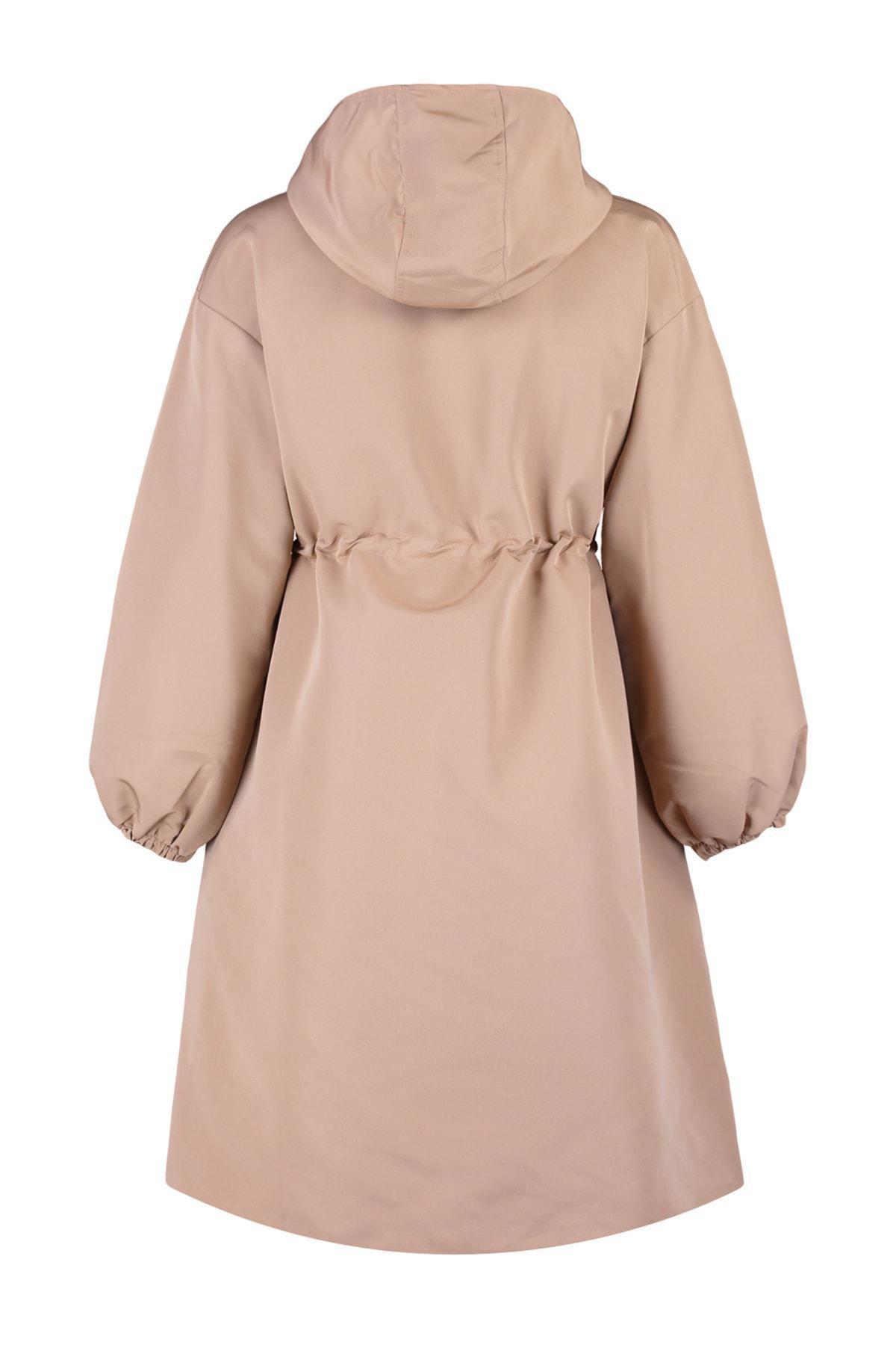 Brown Hooded Maxi Trench Coat, , large image number 7