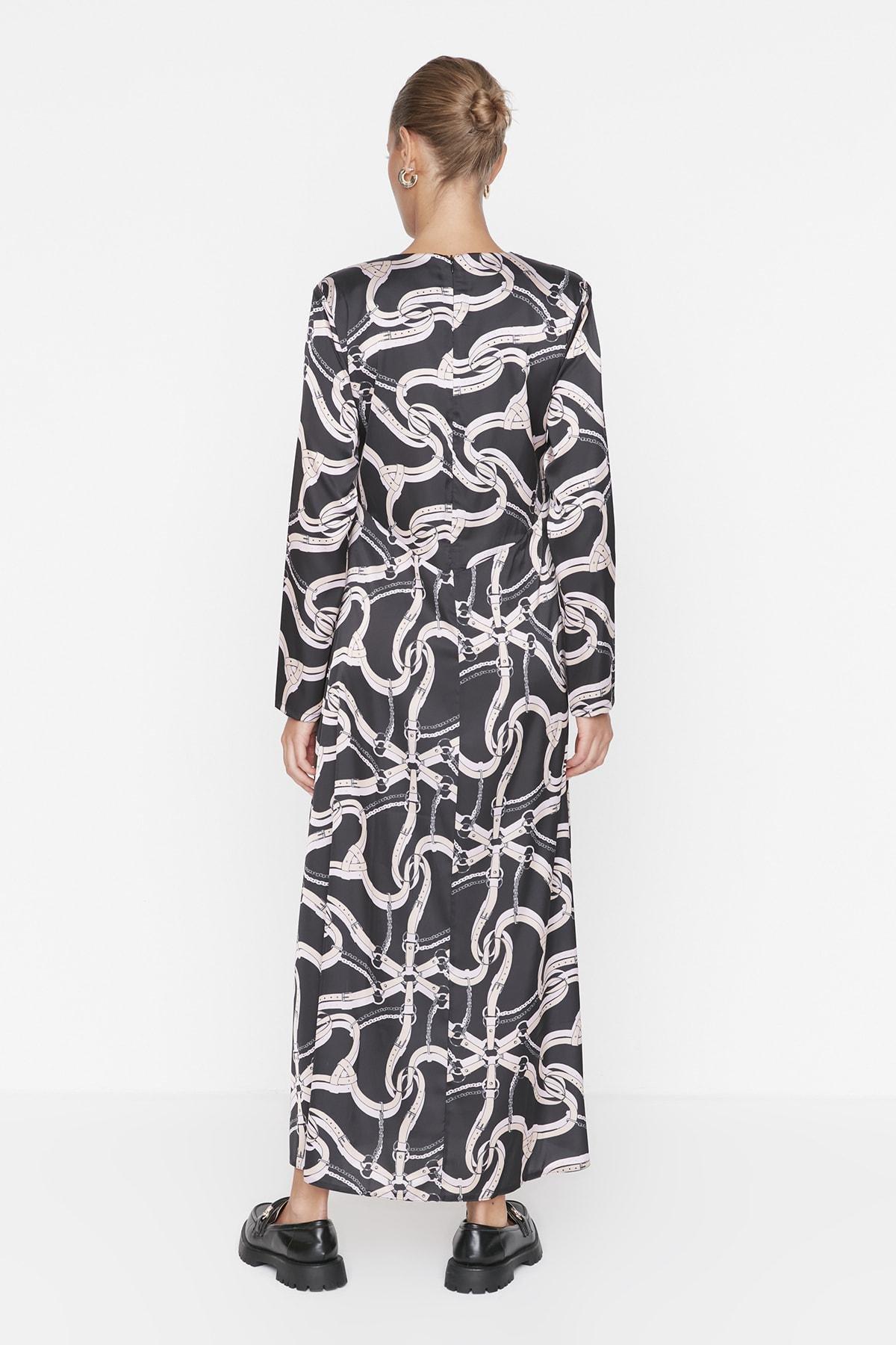 Black Striped Maxi Dress, , large image number 4