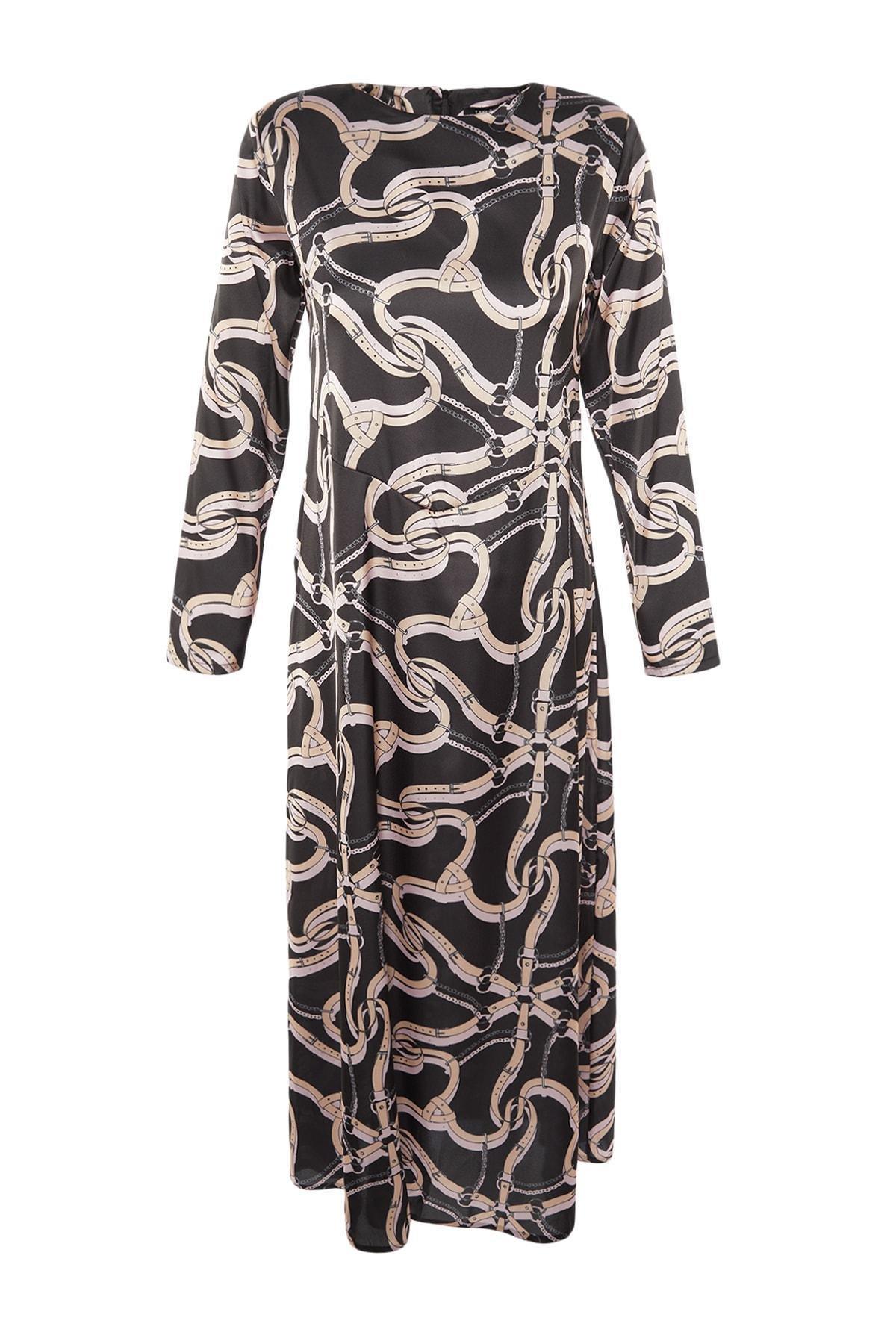 Black Striped Maxi Dress, , large image number 5