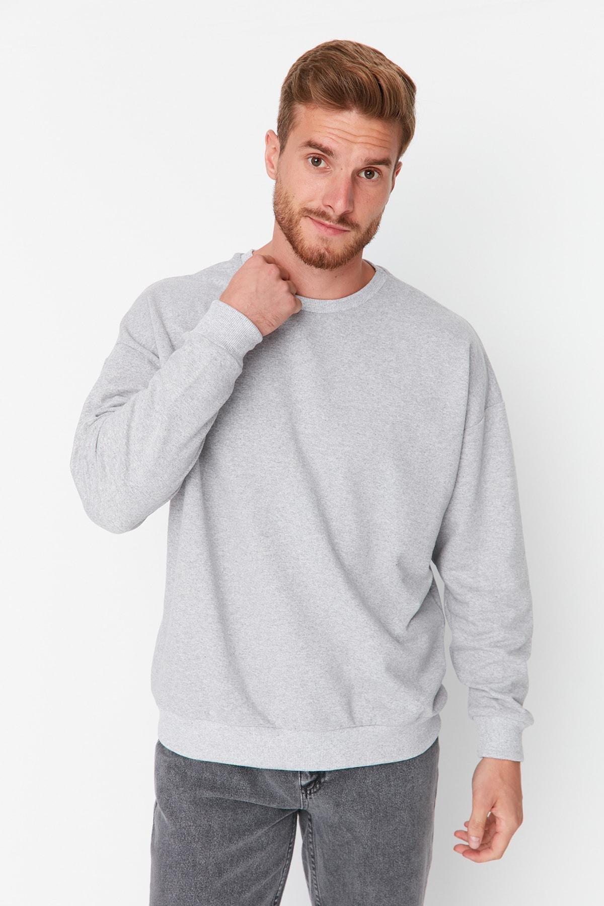 Grey Pattern Oversize Sweatshirt, , large image number 2