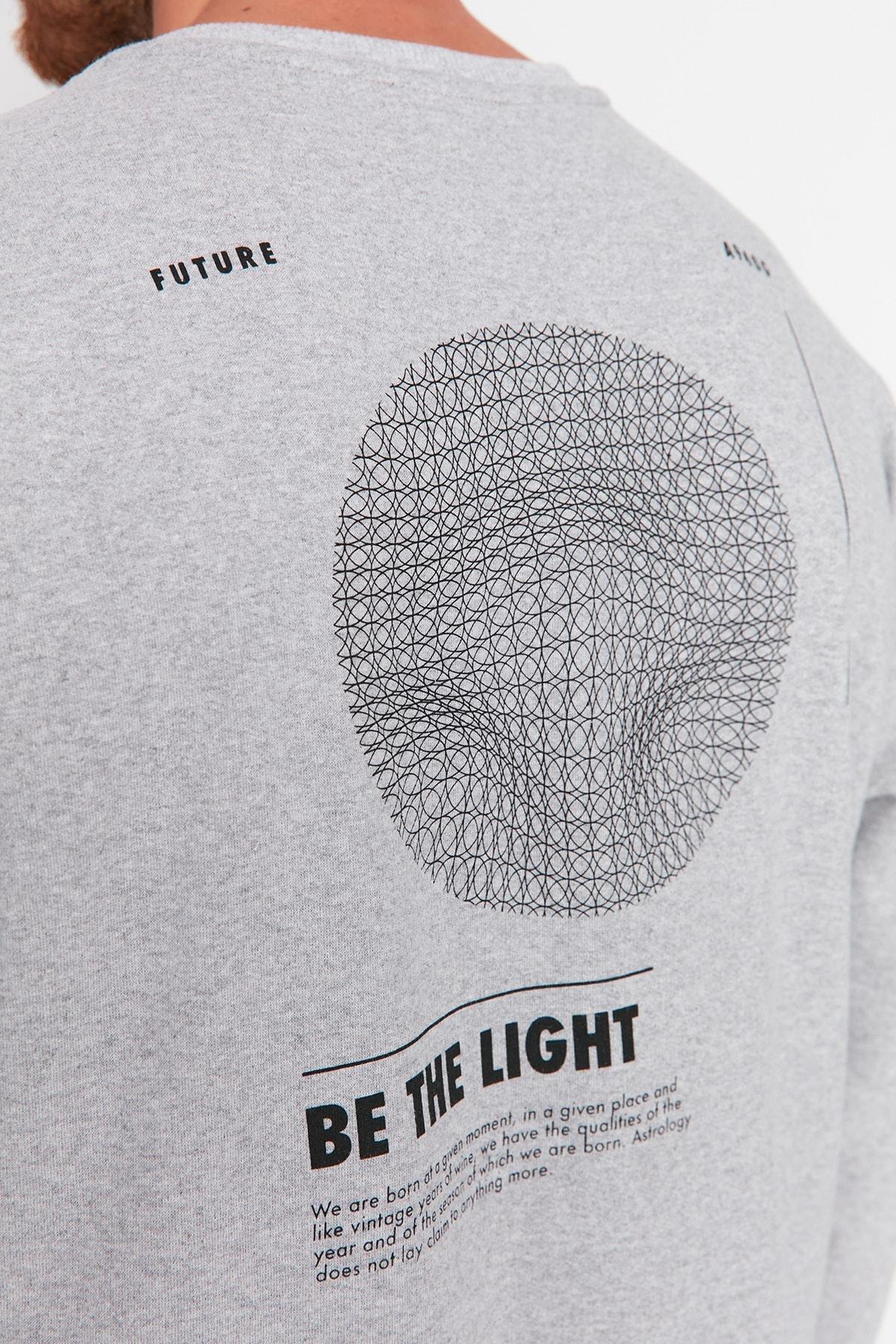 Grey Pattern Oversize Sweatshirt, , large image number 3