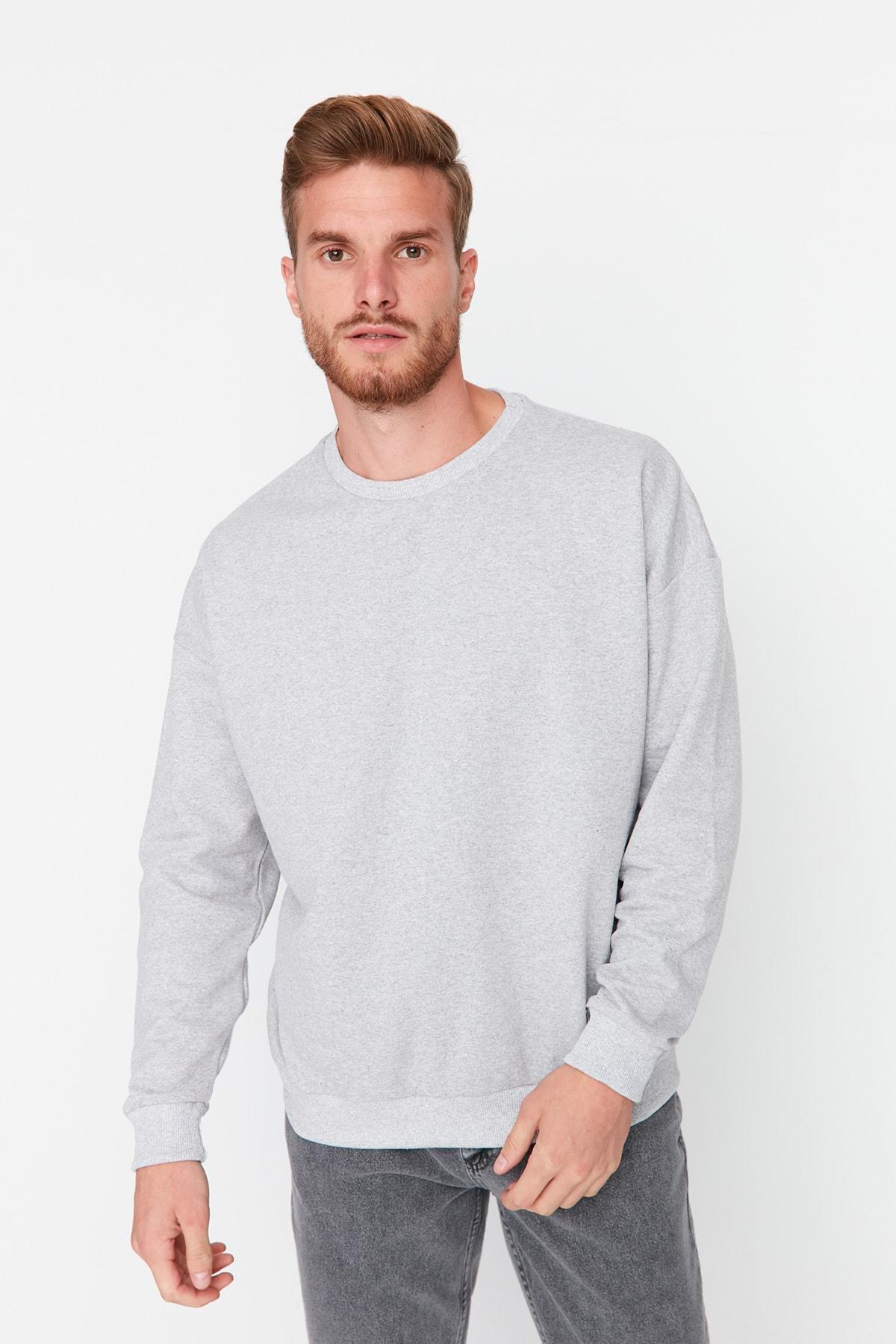 Grey Pattern Oversize Sweatshirt, , large image number 4