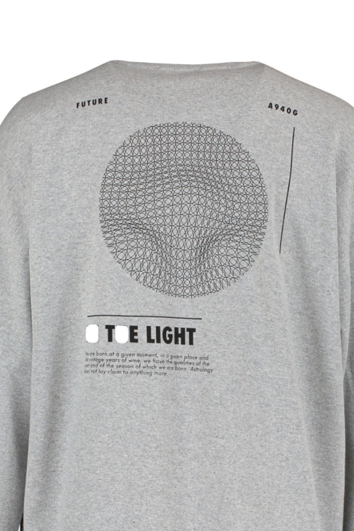 Grey Pattern Oversize Sweatshirt, , large image number 6