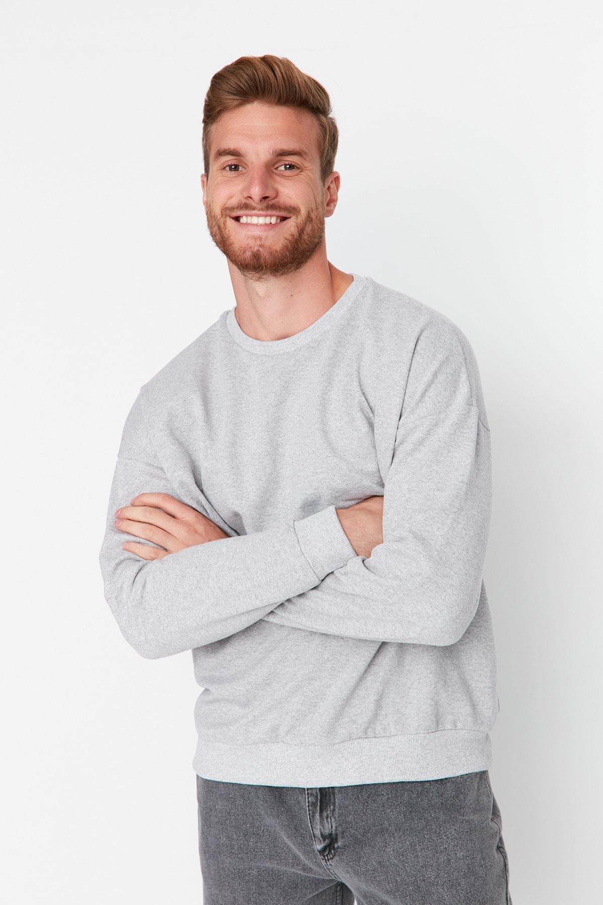 Grey Pattern Oversize Sweatshirt, , large image number 8