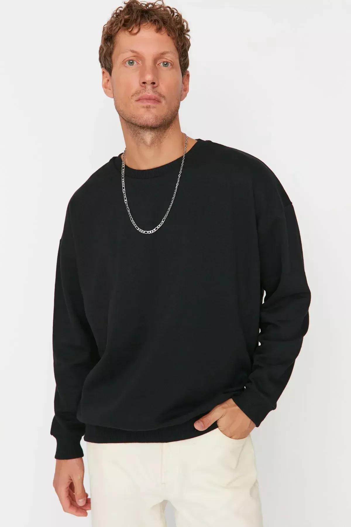Black Ethnic Pattern Sweatshirt, Black, large image number 4
