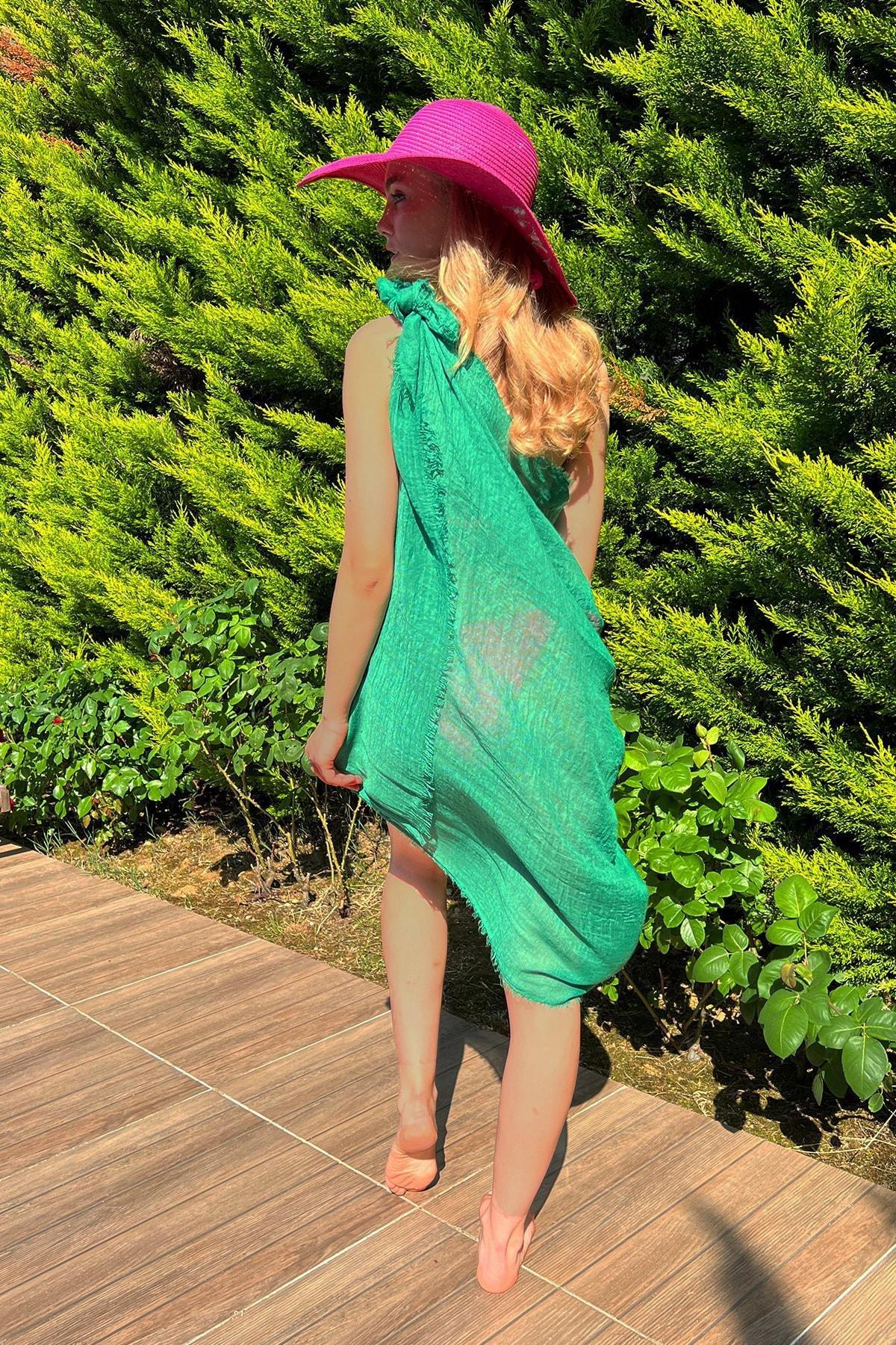 Green Beachwear Pareo, , large image number 1