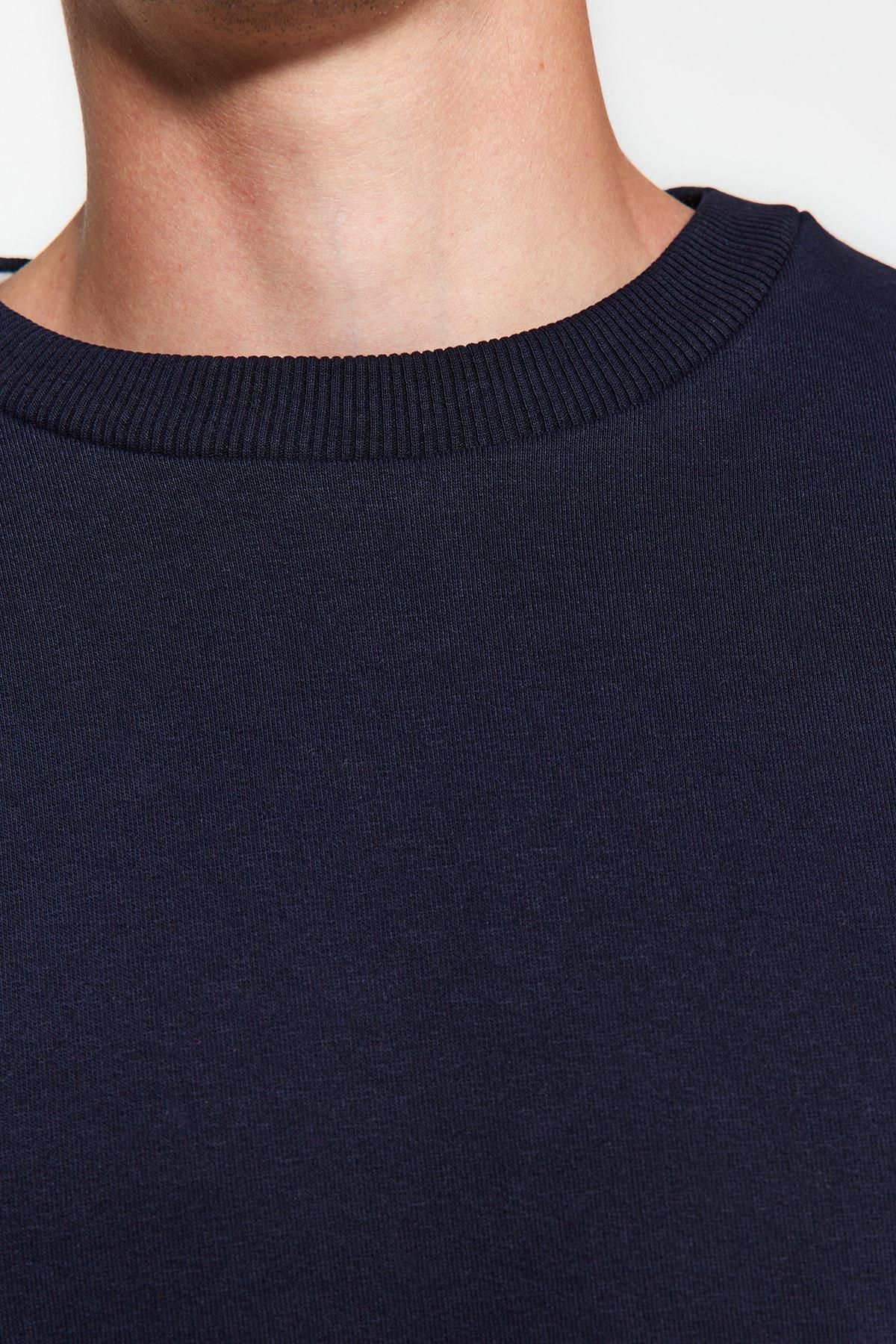 Navy Print Crew Neck Sweatshirt, , large image number 9