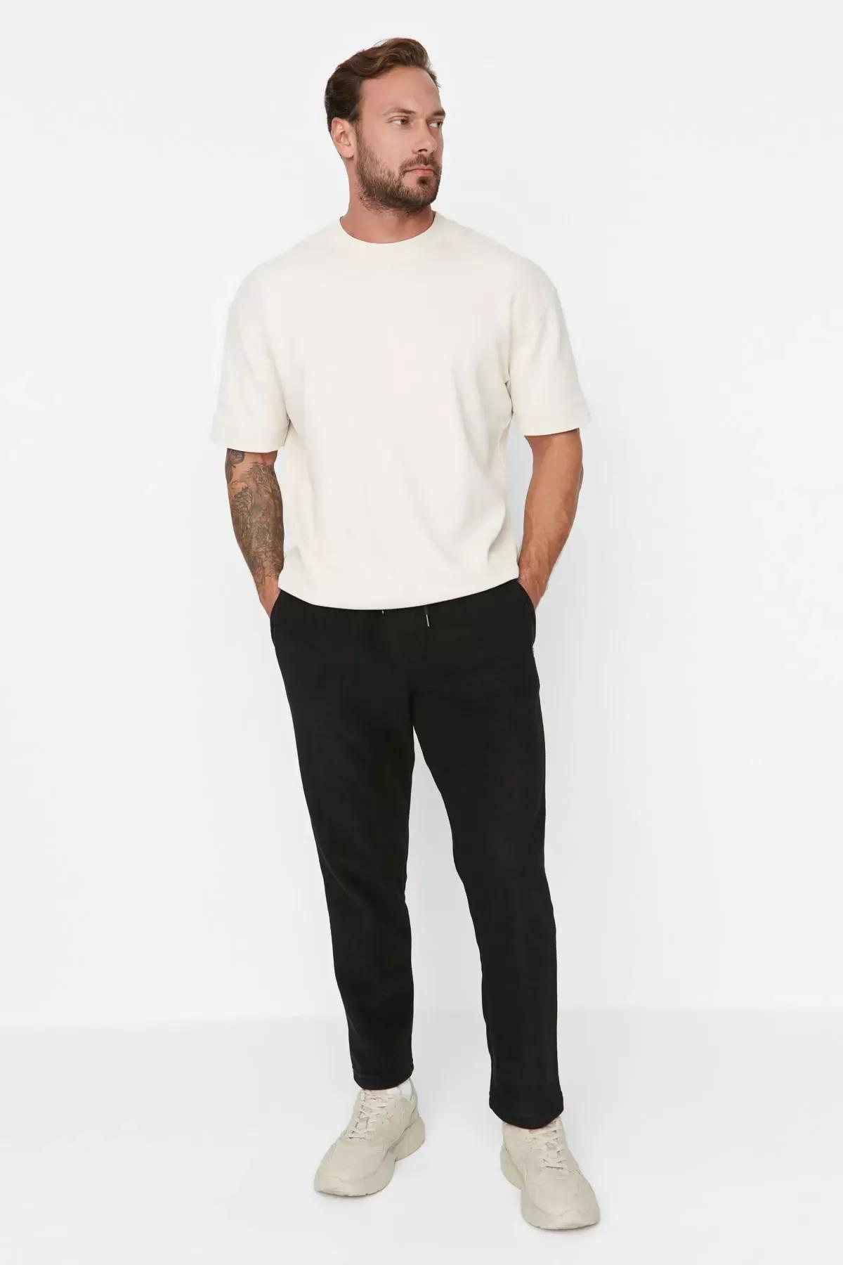 Black Joggers Sweatpants, Black, medium
