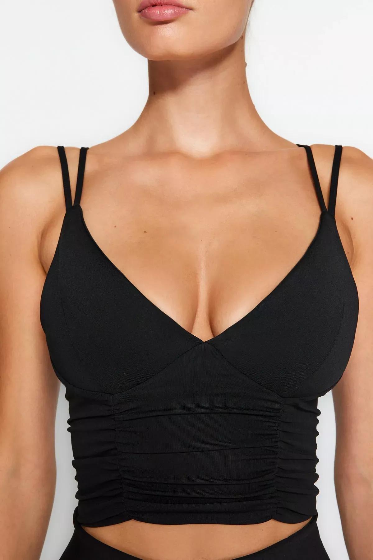Black Plain Crop Top, , large image number 3
