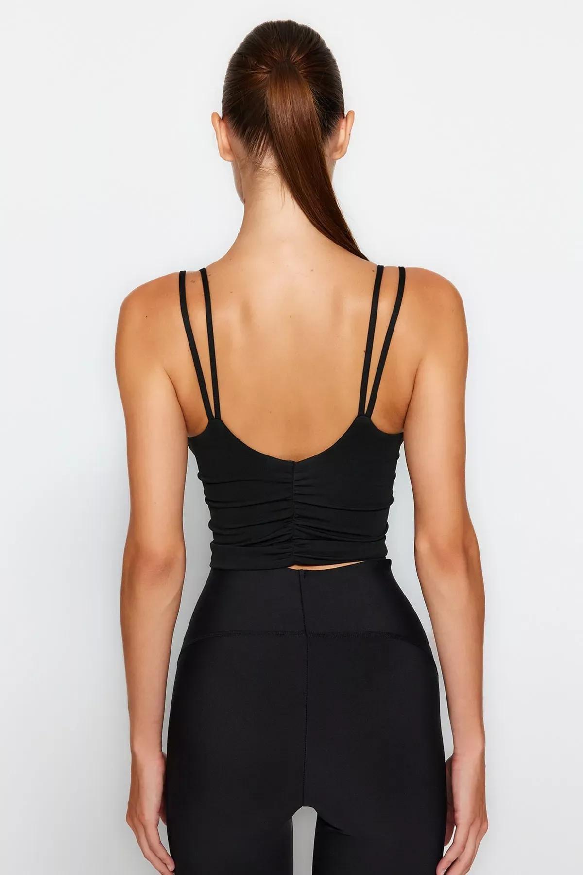 Black Plain Crop Top, , large image number 4