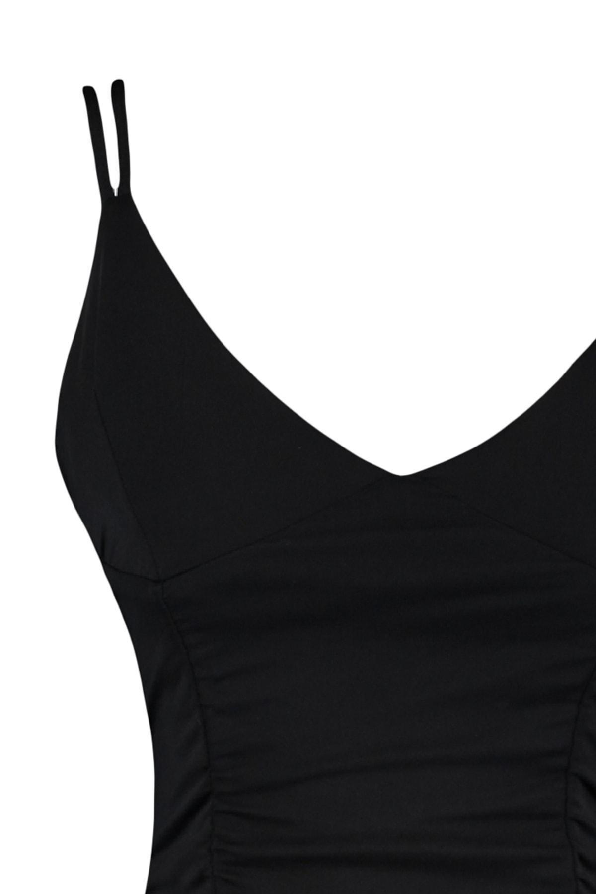Black Plain Crop Top, , large image number 5