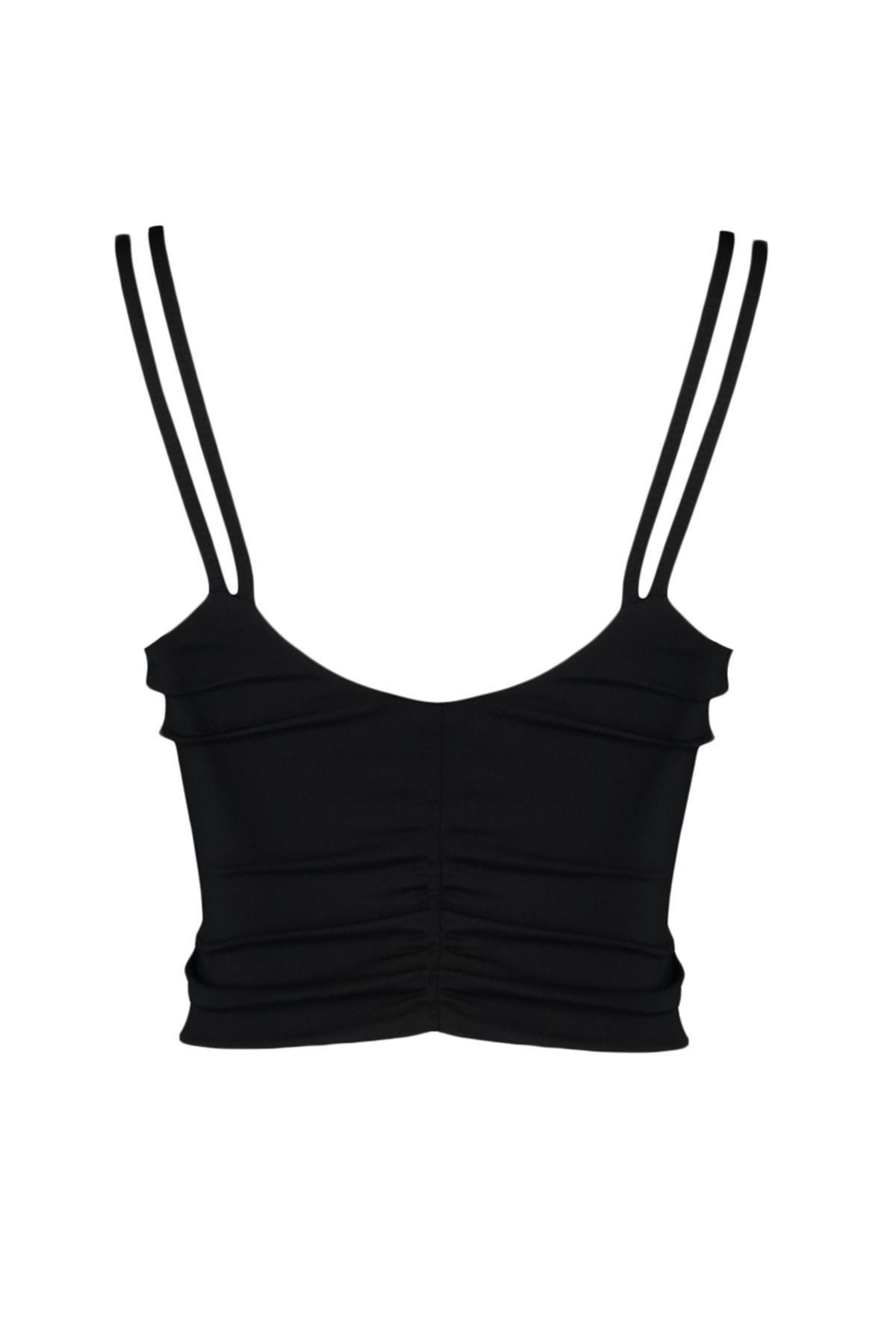 Black Plain Crop Top, , large image number 6