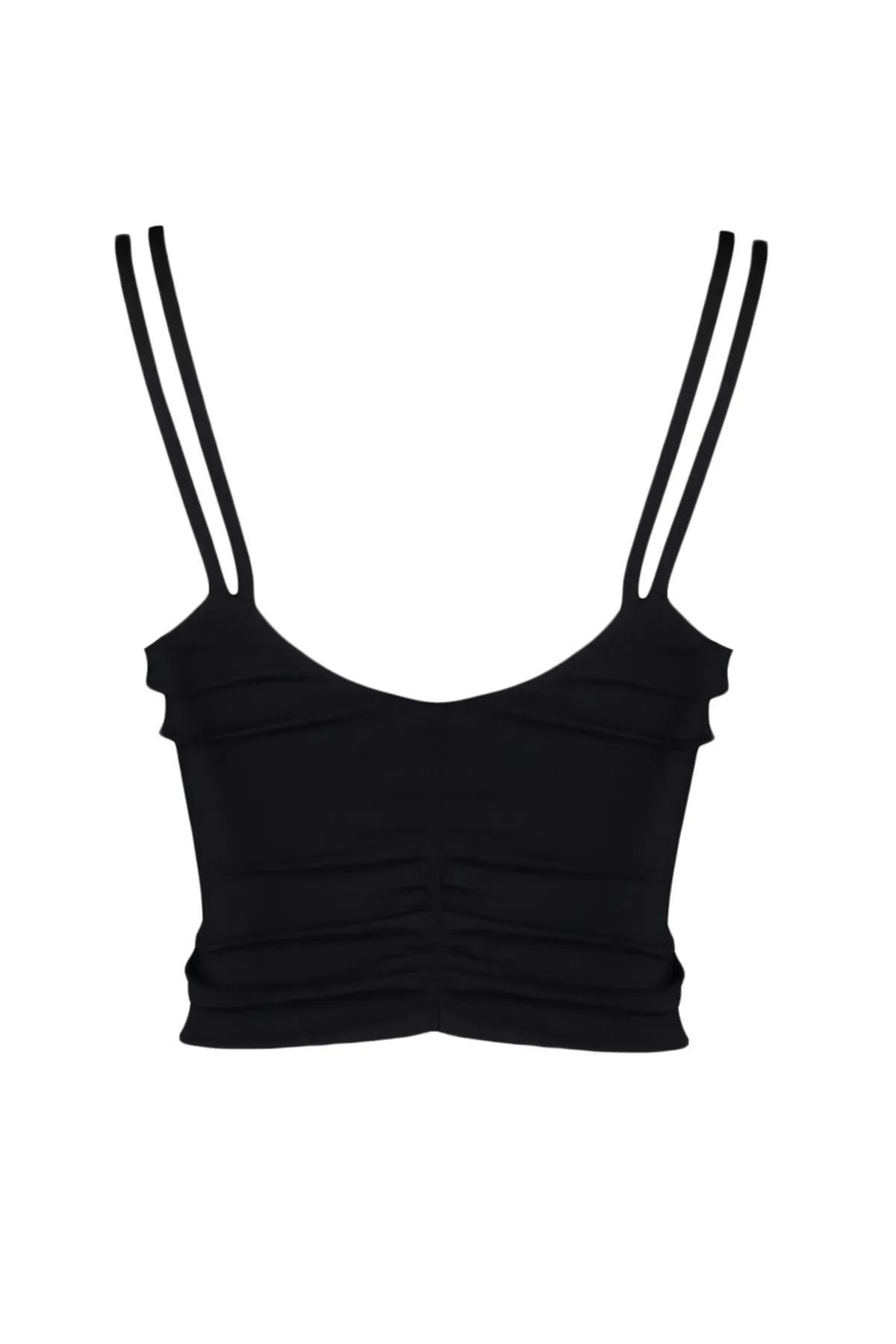 Black Plain Crop Top, , large image number 6