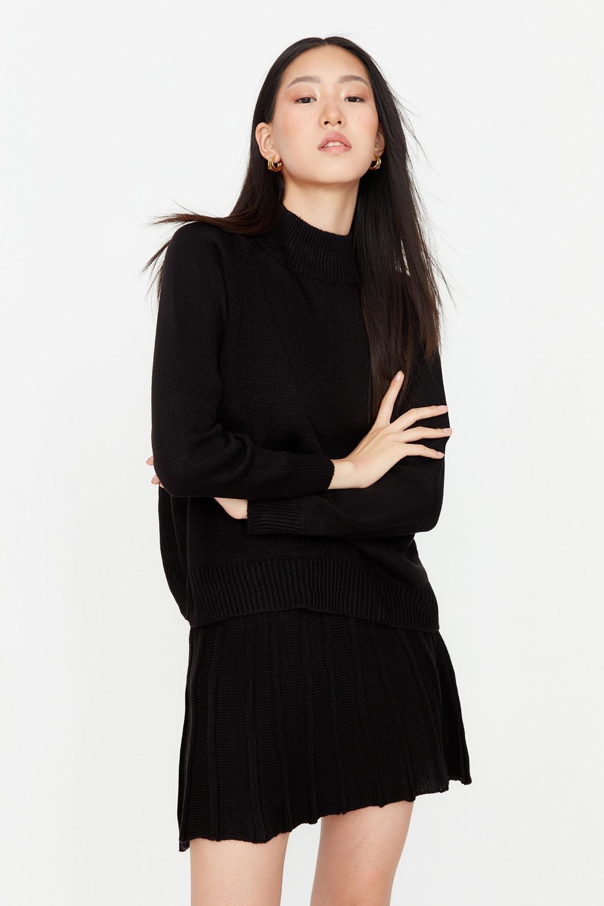 Black Standing Collar Co-Ord Set, , large image number 1