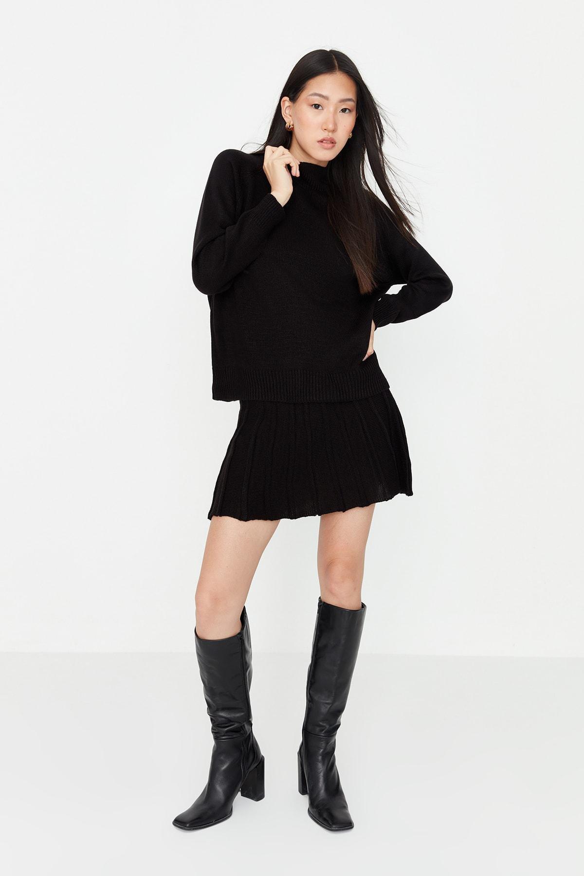 Black Standing Collar Co-Ord Set, , large image number 2