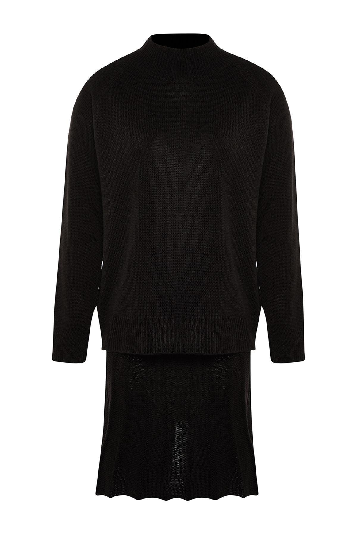 Black Standing Collar Co-Ord Set, , large image number 6