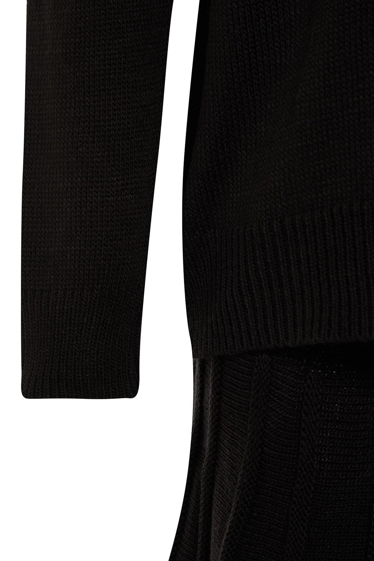 Black Standing Collar Co-Ord Set, , large image number 7