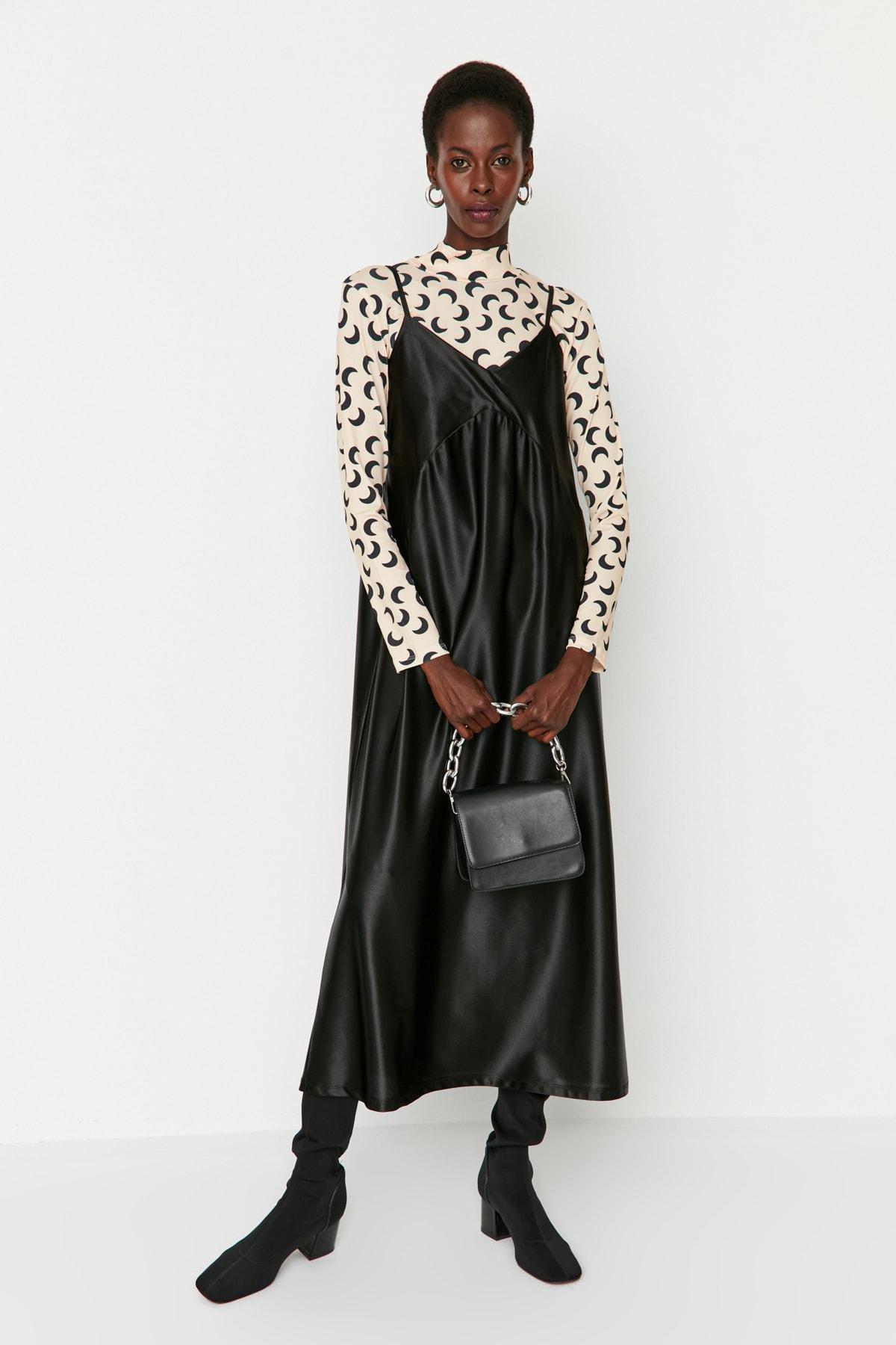 Black Skater Maxi Dress, , large image number 0