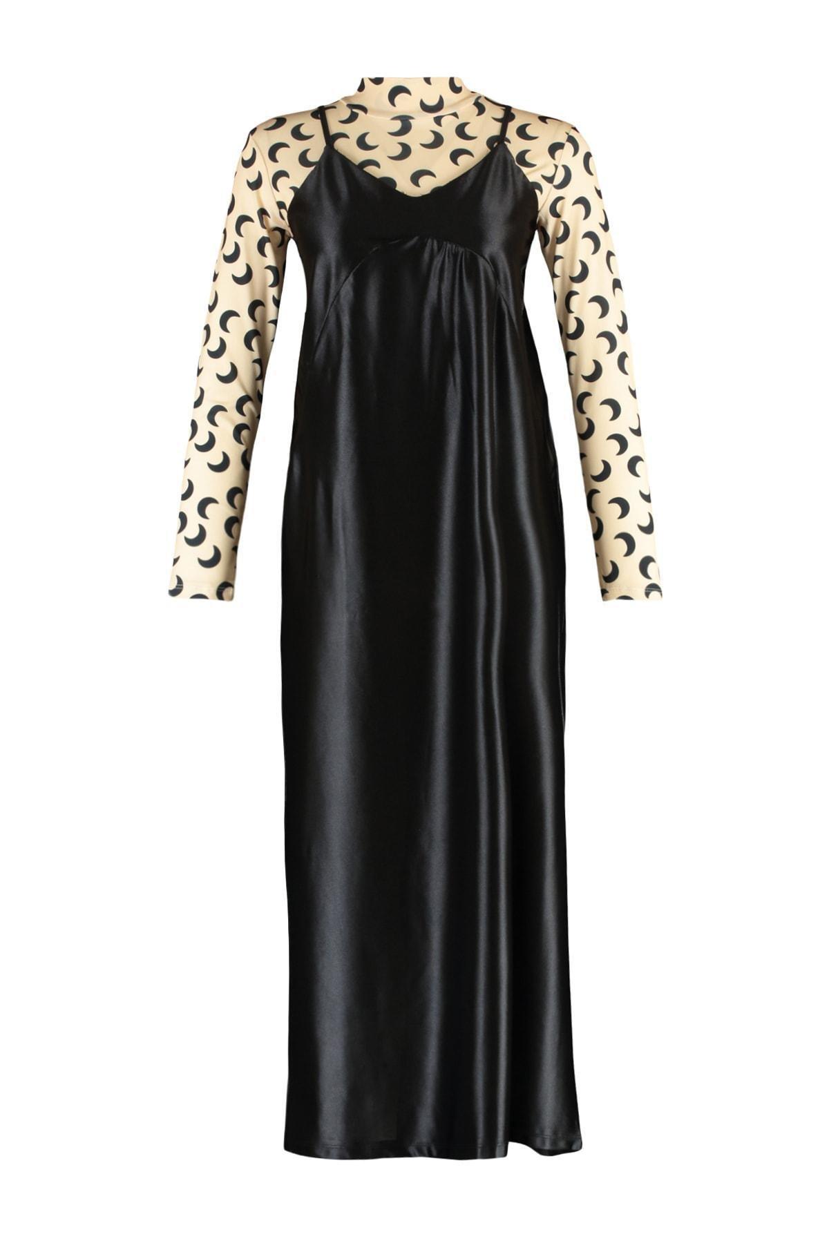 Black Skater Maxi Dress, , large image number 5