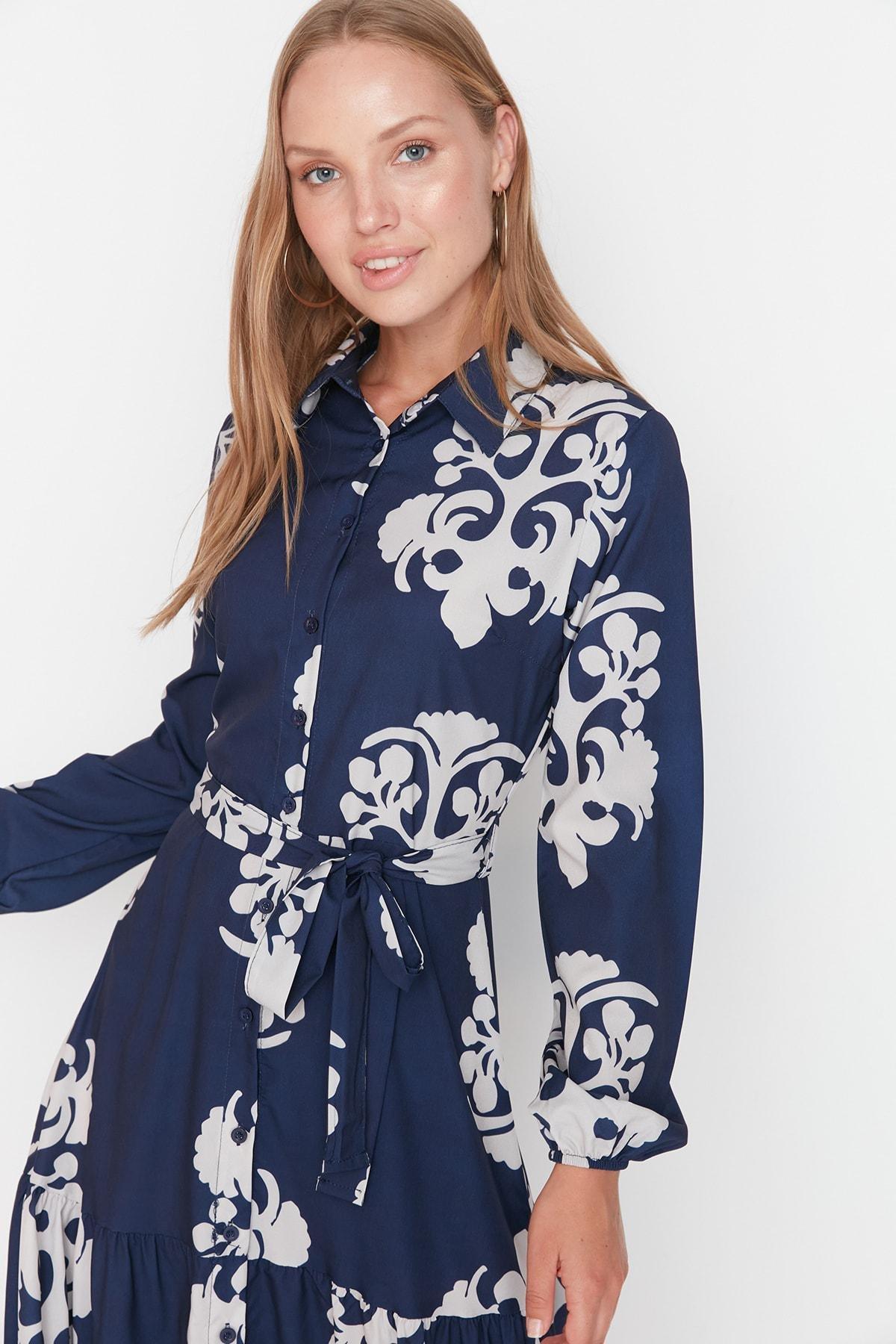 Blue Floral Skater Dress, , large image number 2