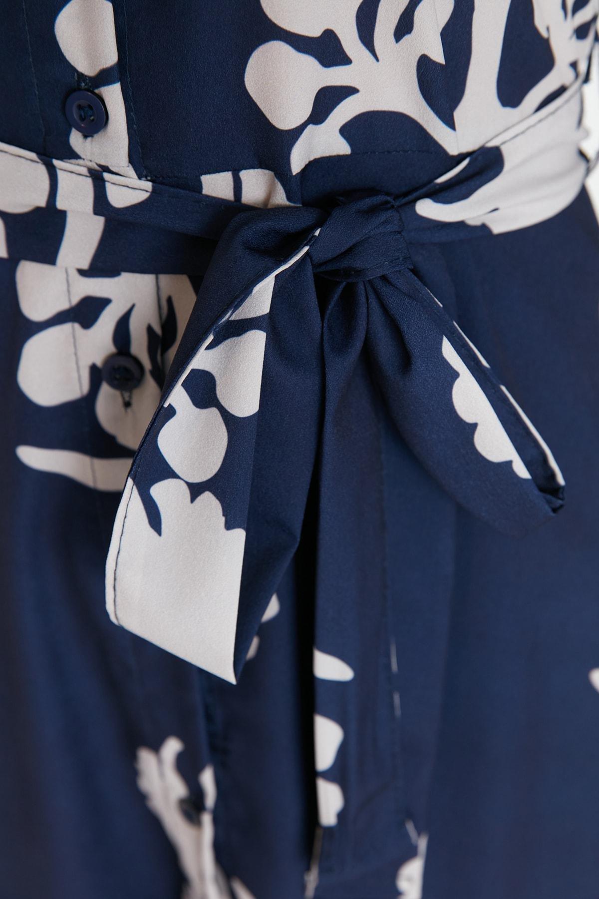 Blue Floral Skater Dress, , large image number 3