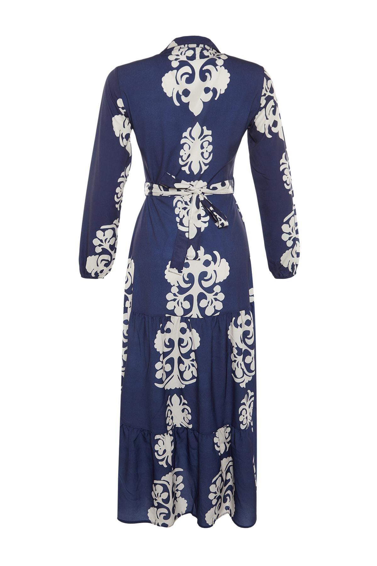 Blue Floral Skater Dress, , large image number 7