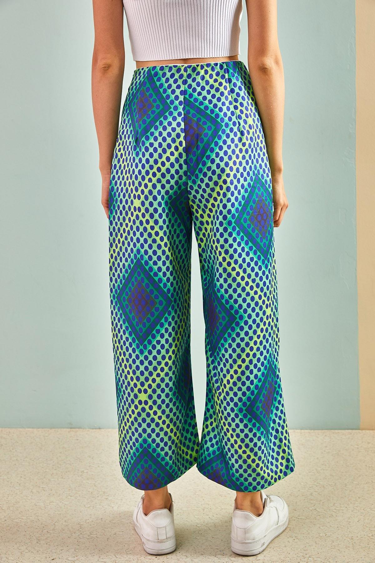 Multicolour Ethnic Pattern Loose Trousers, , large image number 1