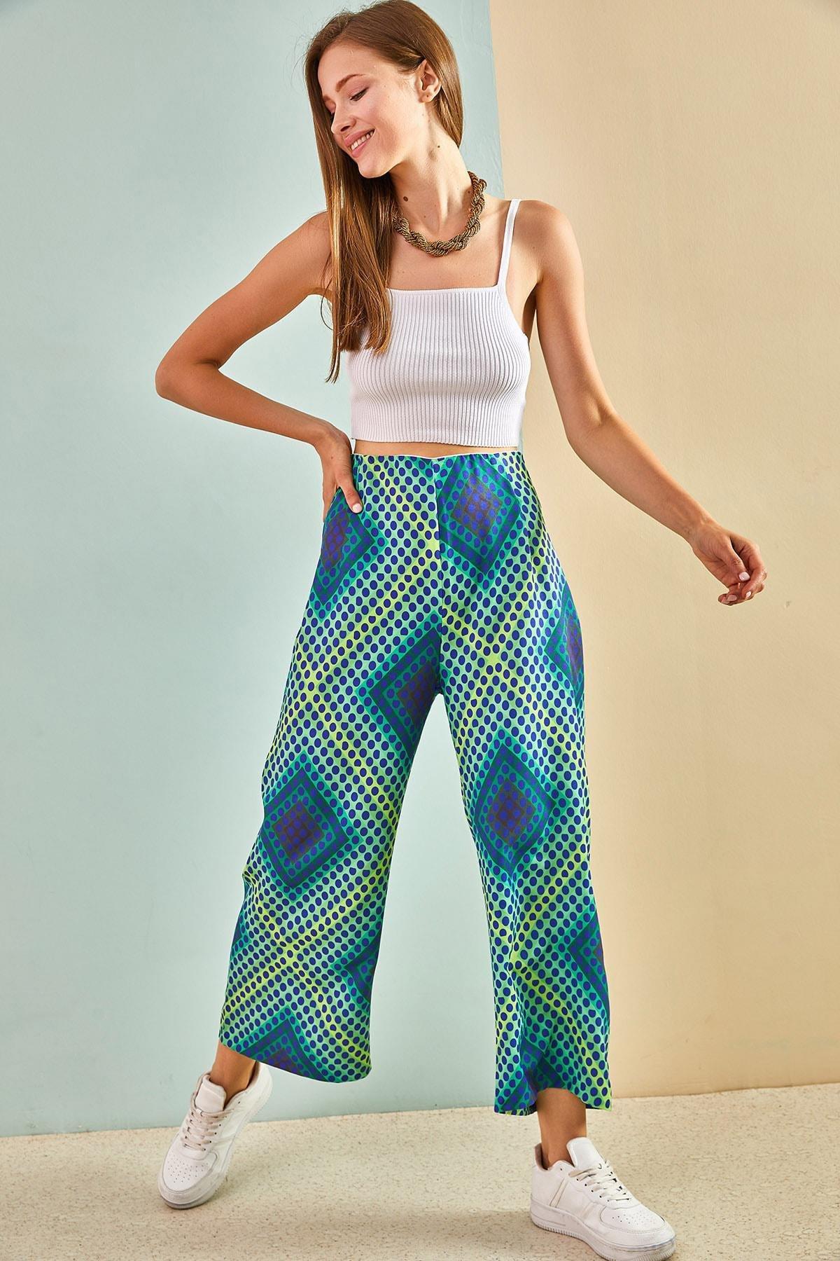 Multicolour Ethnic Pattern Loose Trousers, , large image number 2
