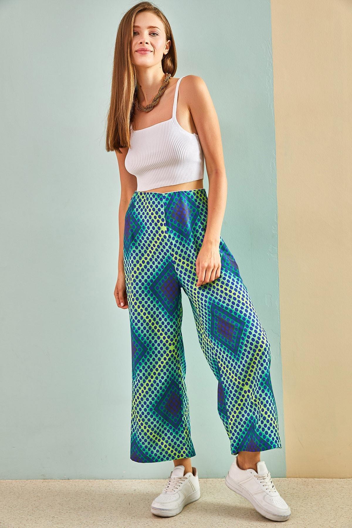 Multicolour Ethnic Pattern Loose Trousers, , large image number 3