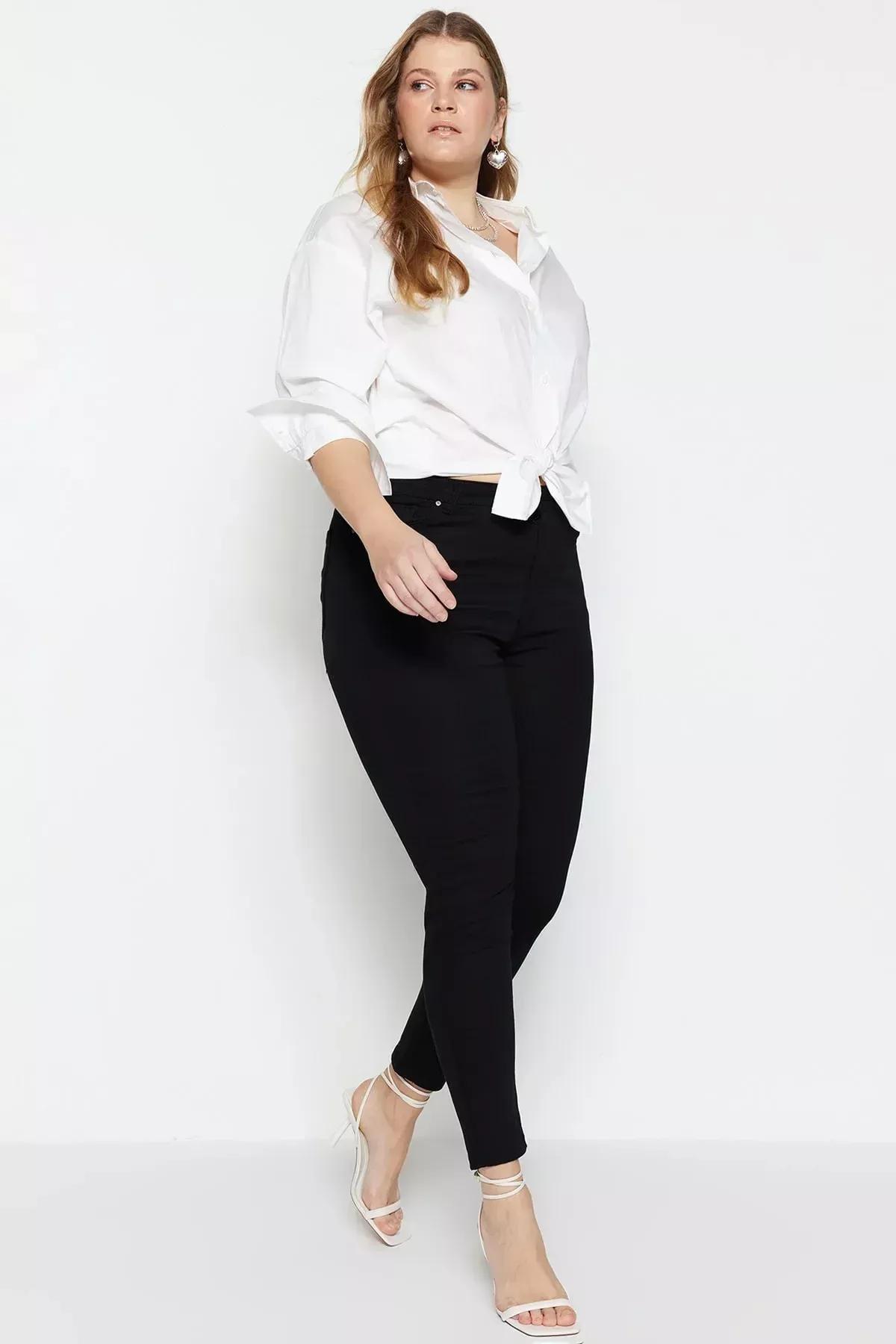 Black Skinny High Waist Plus Size Jeans, , large image number 3