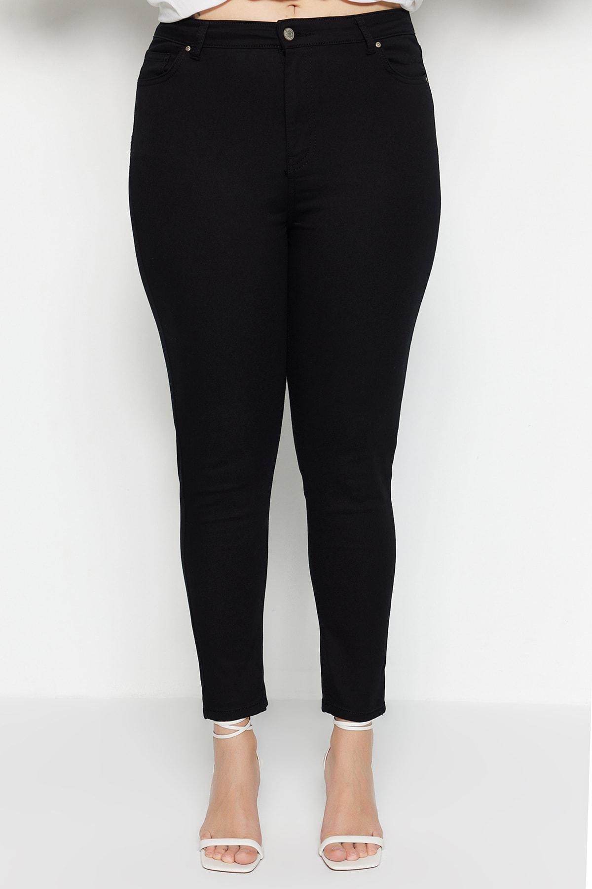 Trendyol - Black Skinny High Waist Plus Size Jeans