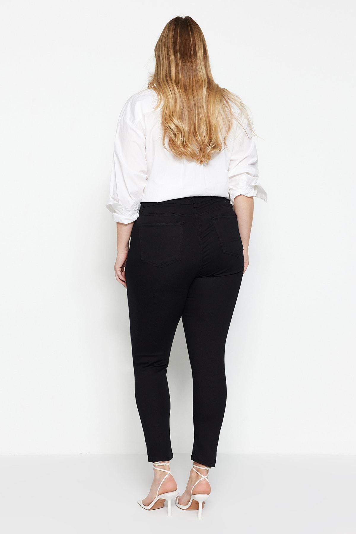 Black Skinny High Waist Plus Size Jeans, , large image number 7