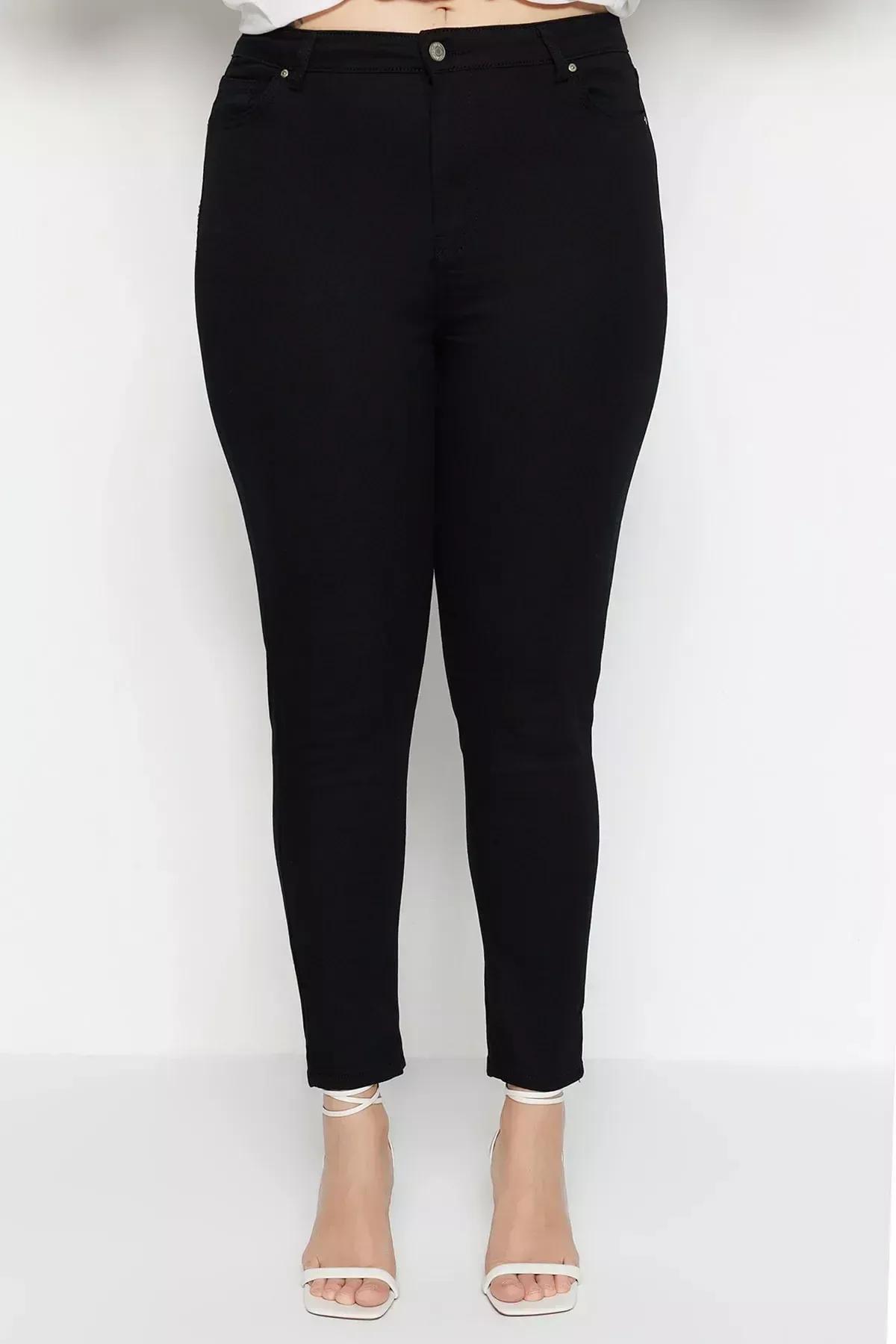 Black Skinny High Waist Plus Size Jeans, , large image number 7