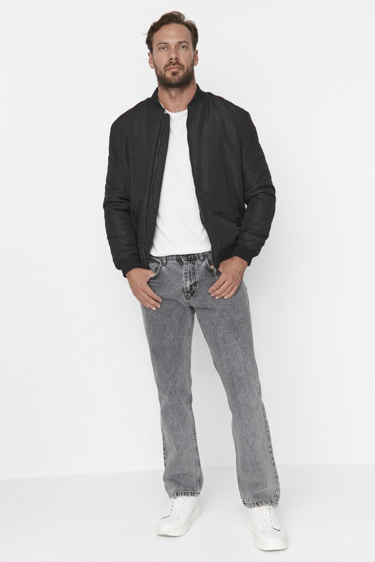 Gray Slim Denim Jeans, , large image number 1