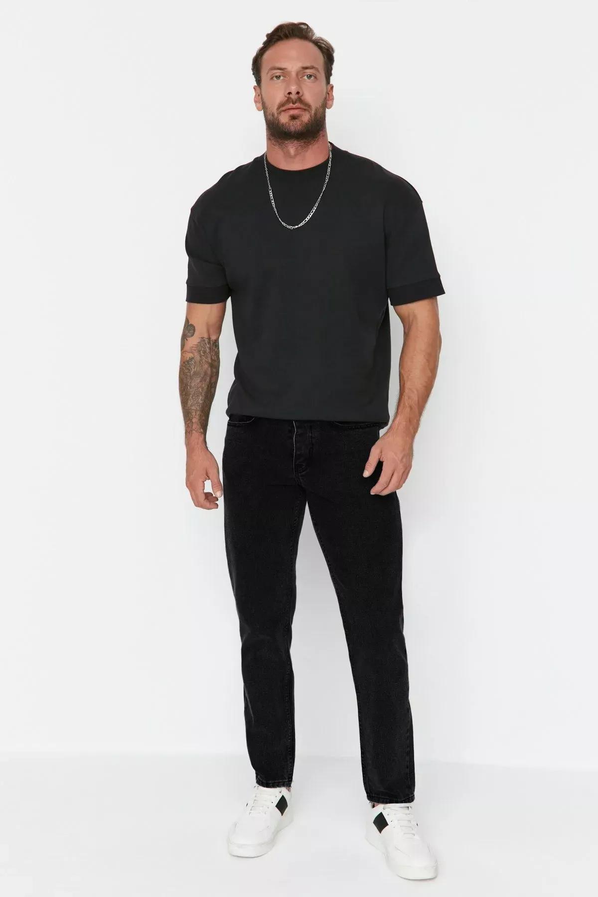 Black Essential Fit Jeans, , large image number 5