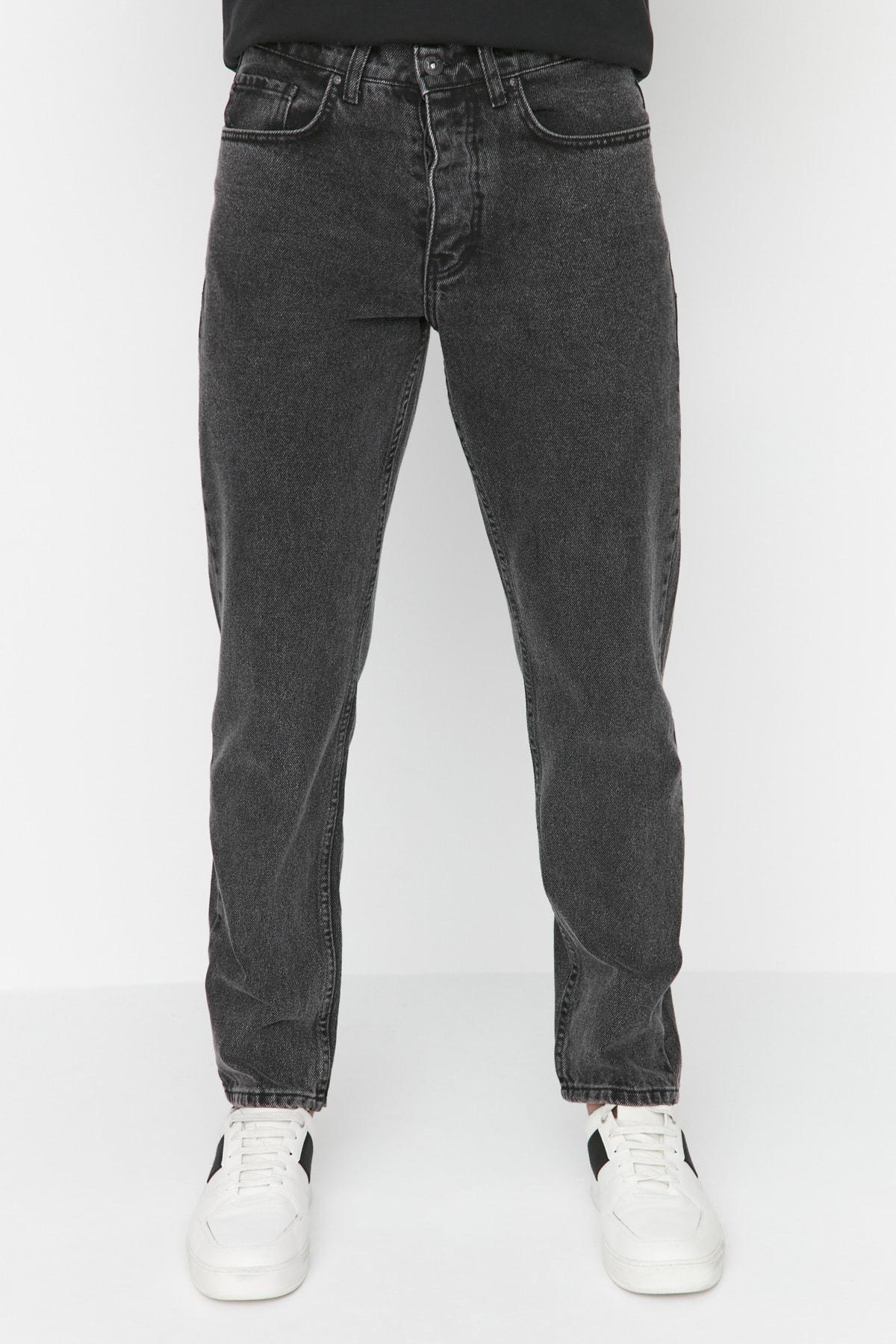 Black Denim Carrot Jeans, , large image number 0