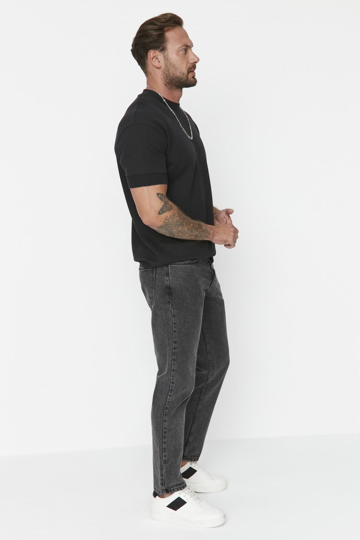 Black Denim Carrot Jeans, , large image number 3