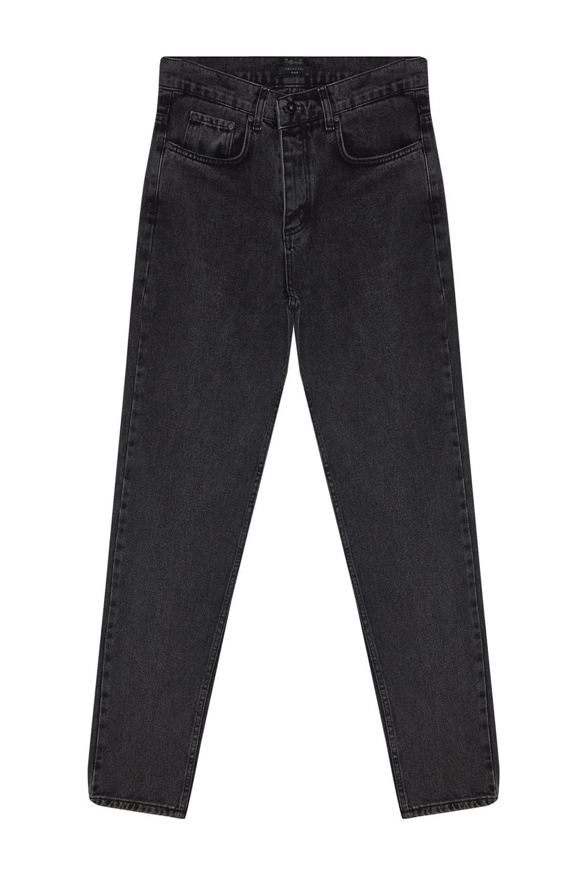 Black Denim Carrot Jeans, , large image number 6
