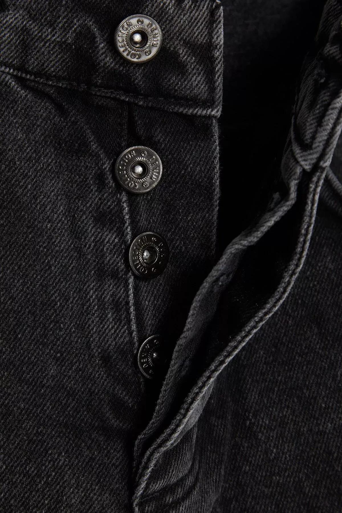Black Denim Carrot Jeans, Black, large image number 7