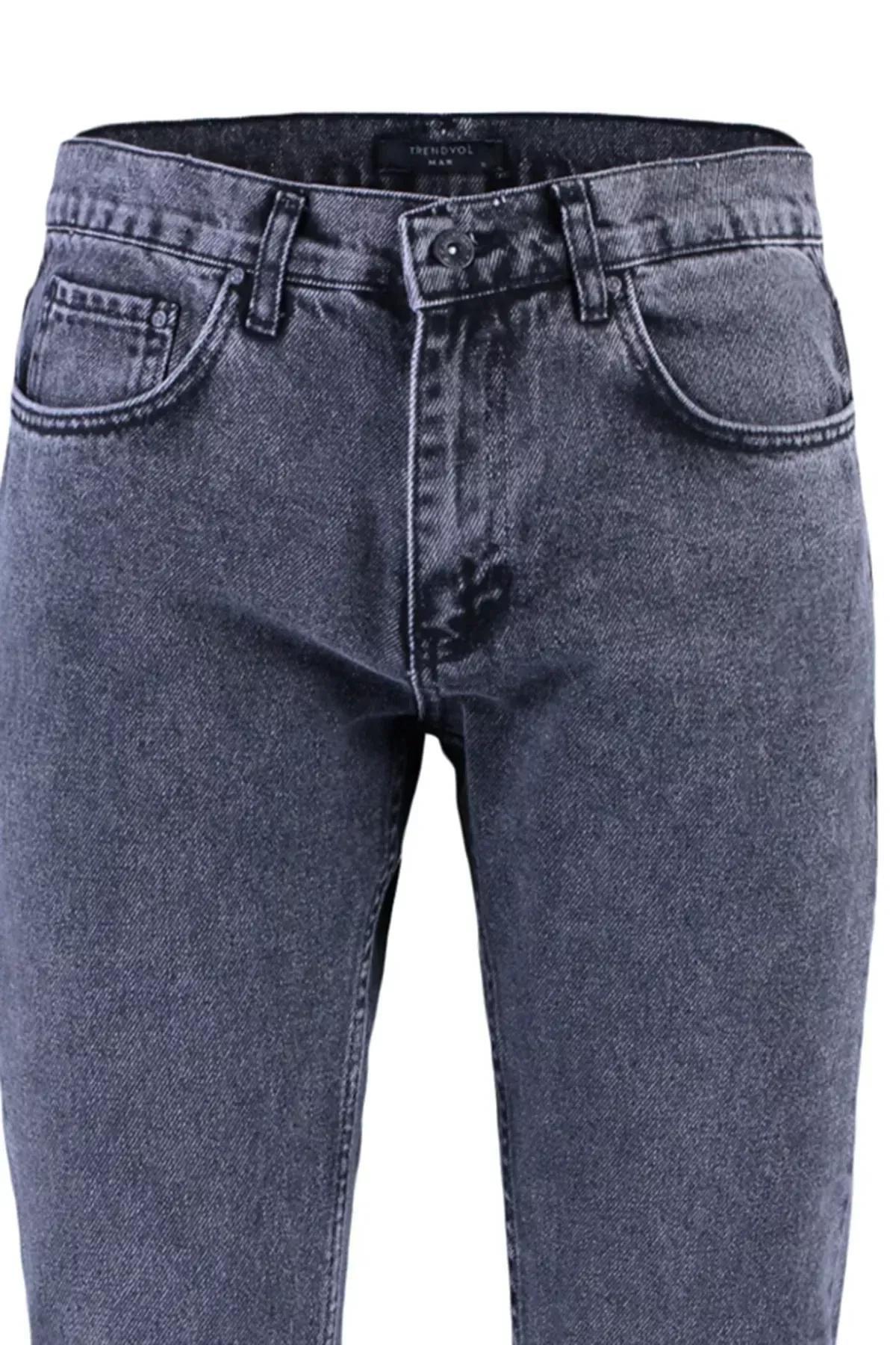Black Denim Straight Jeans, Black, large image number 5
