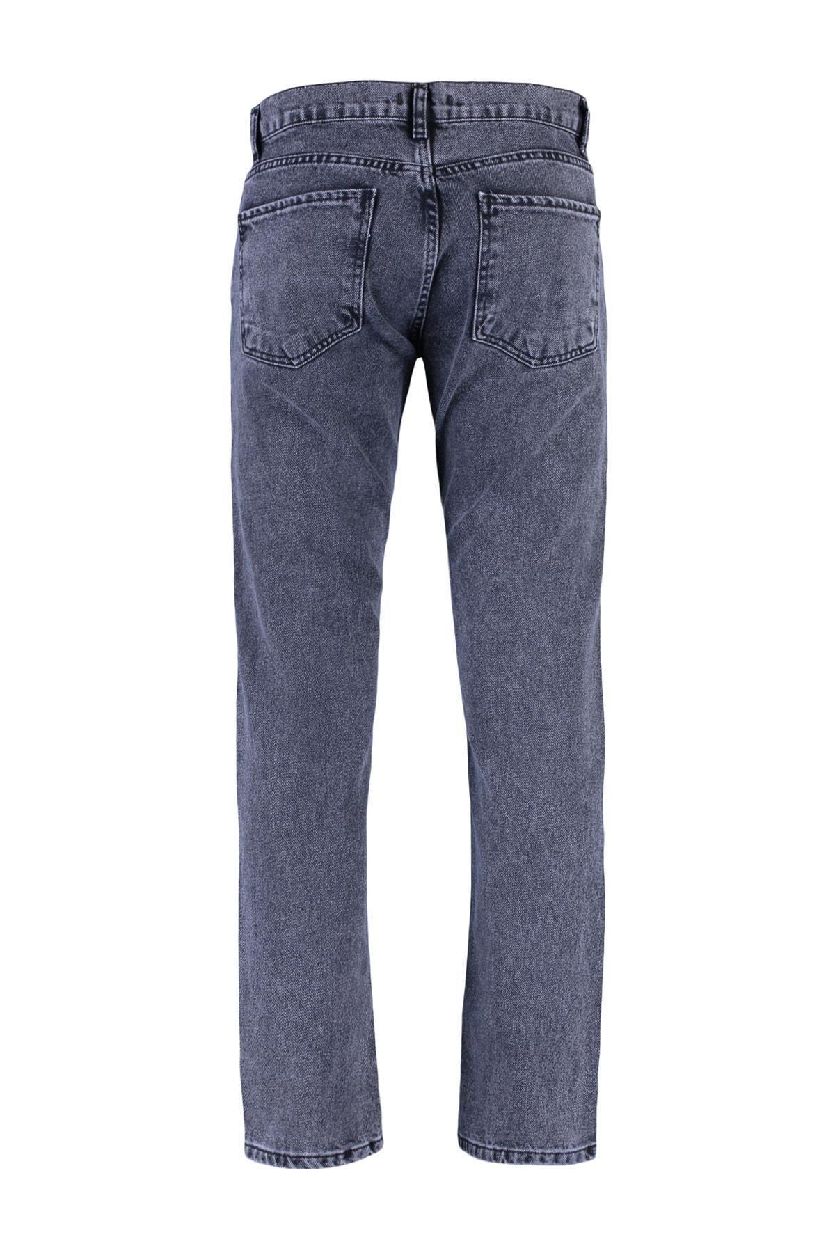Black Denim Straight Jeans, , large image number 6