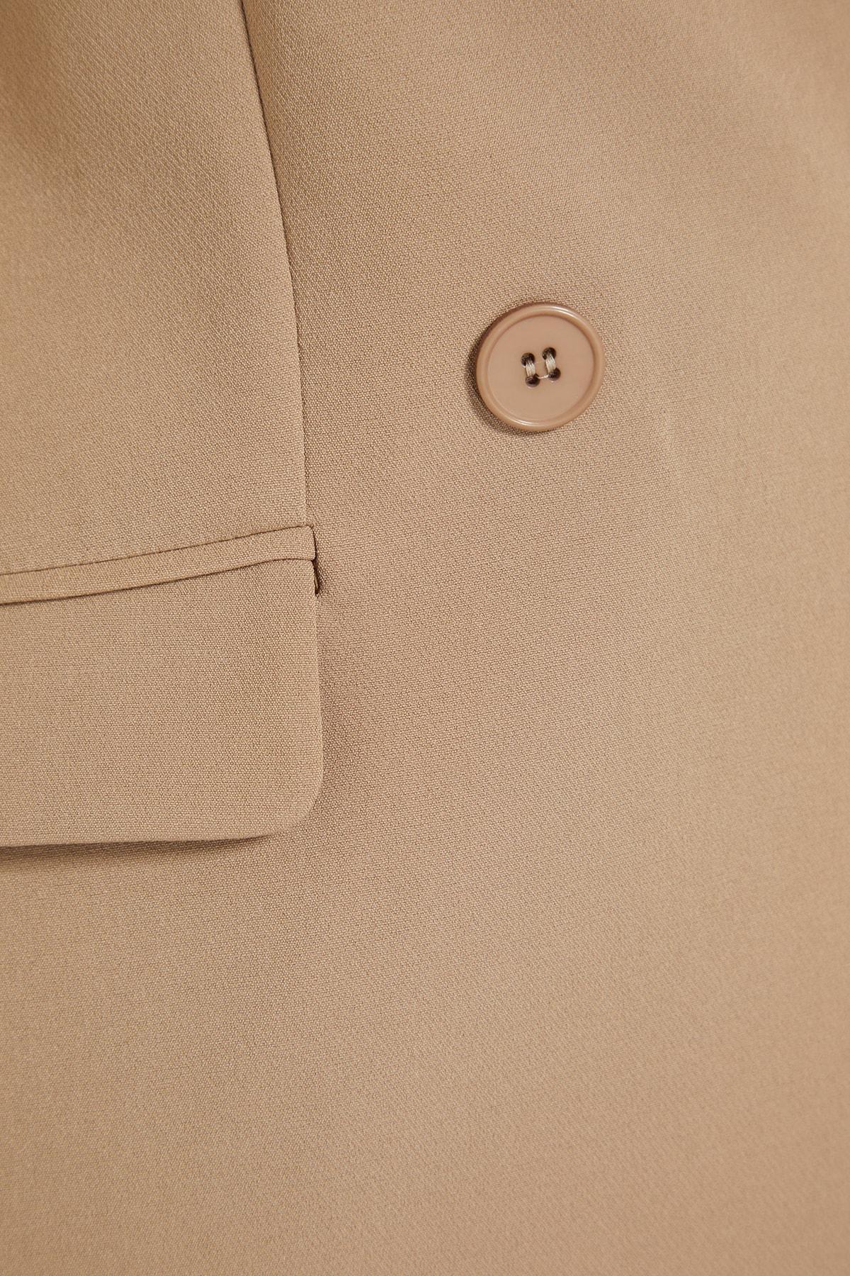 Beige Lapel Collar Co-Ord Set, , large image number 10